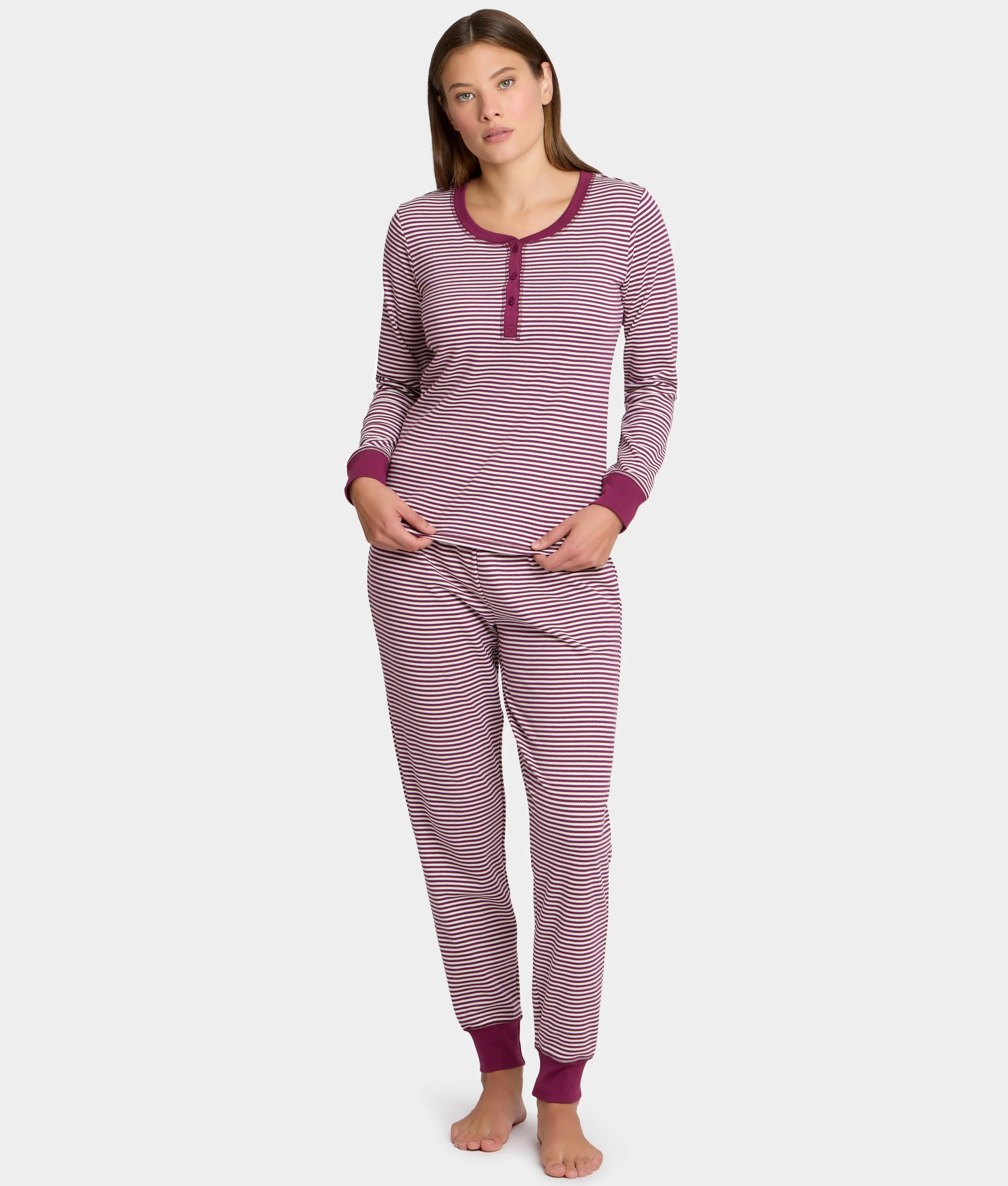 Her Stripe Henley PJ Set - Image 5