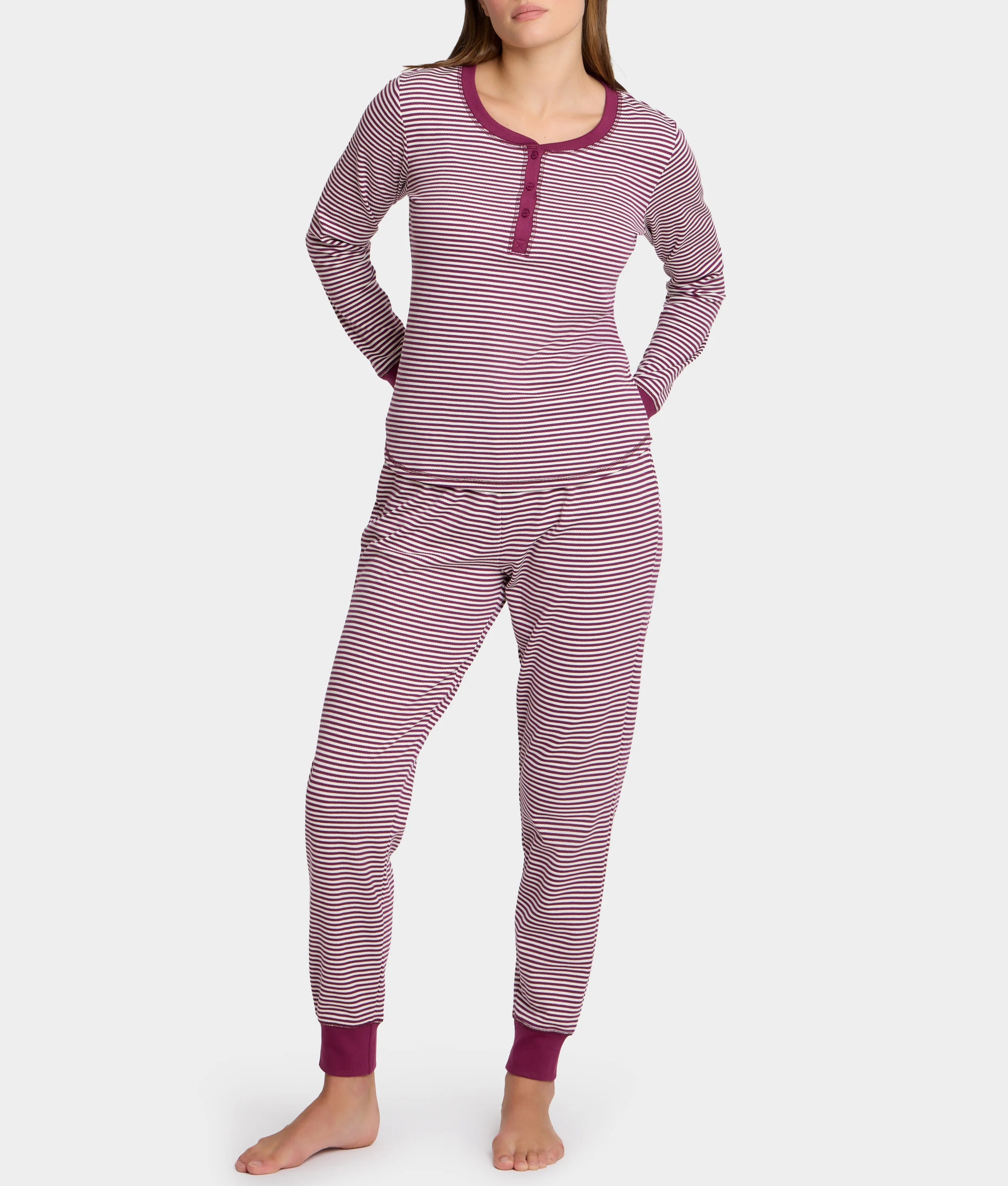 Her Stripe Henley PJ Set - Image 6