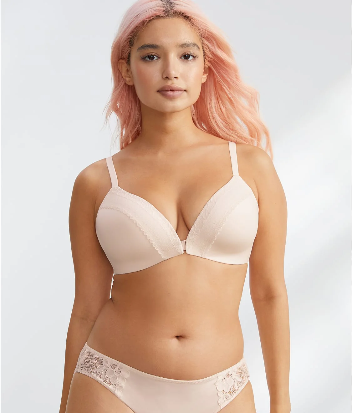 The Wire-Free Front-Close Bra with Lace - Image 5