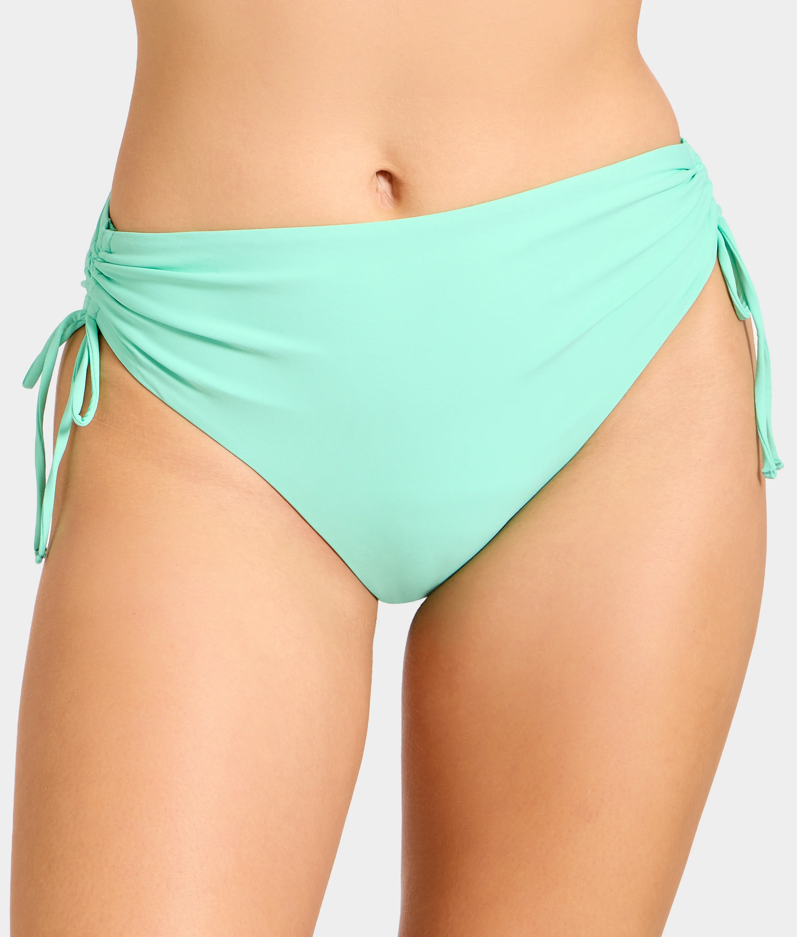 Adjustable Side Shirring High-Waist Bikini Bottom - Image 11