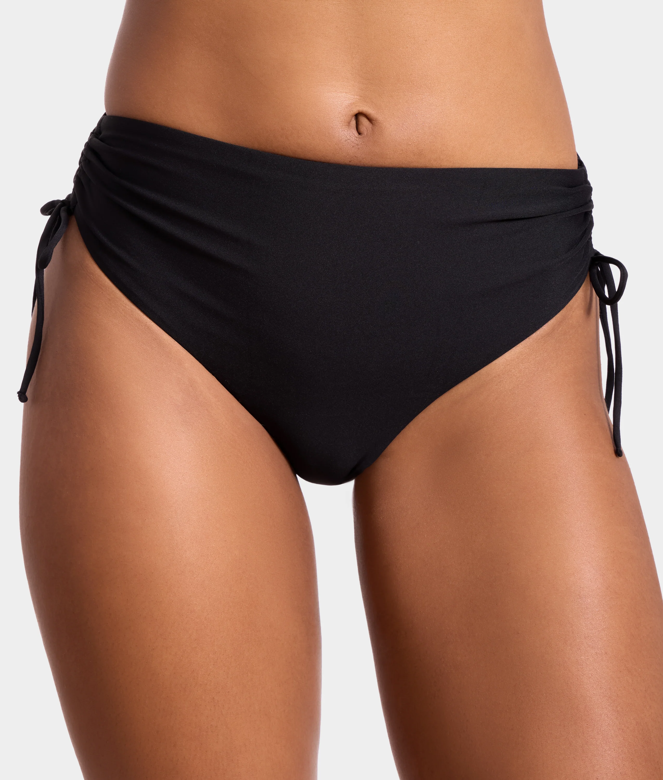 Adjustable Side Shirring High-Waist Bikini Bottom - Image 7