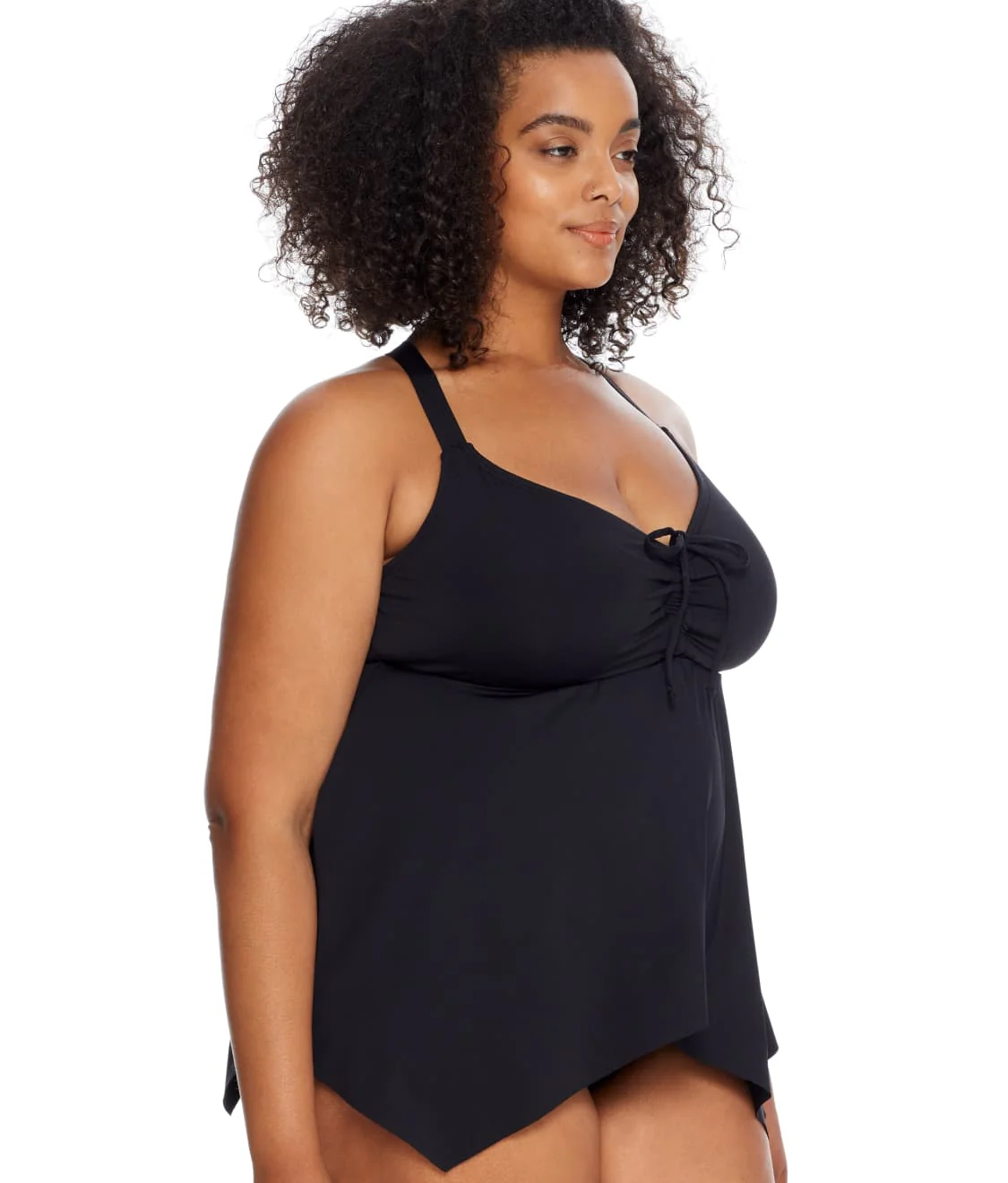 Plus Size Eco Onyx Sharkbite Underwire Tankini Top - Image 4