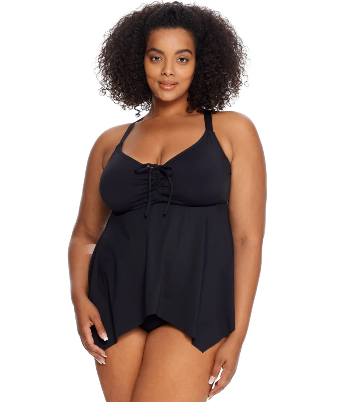 Plus Size Eco Onyx Sharkbite Underwire Tankini Top - Image 5