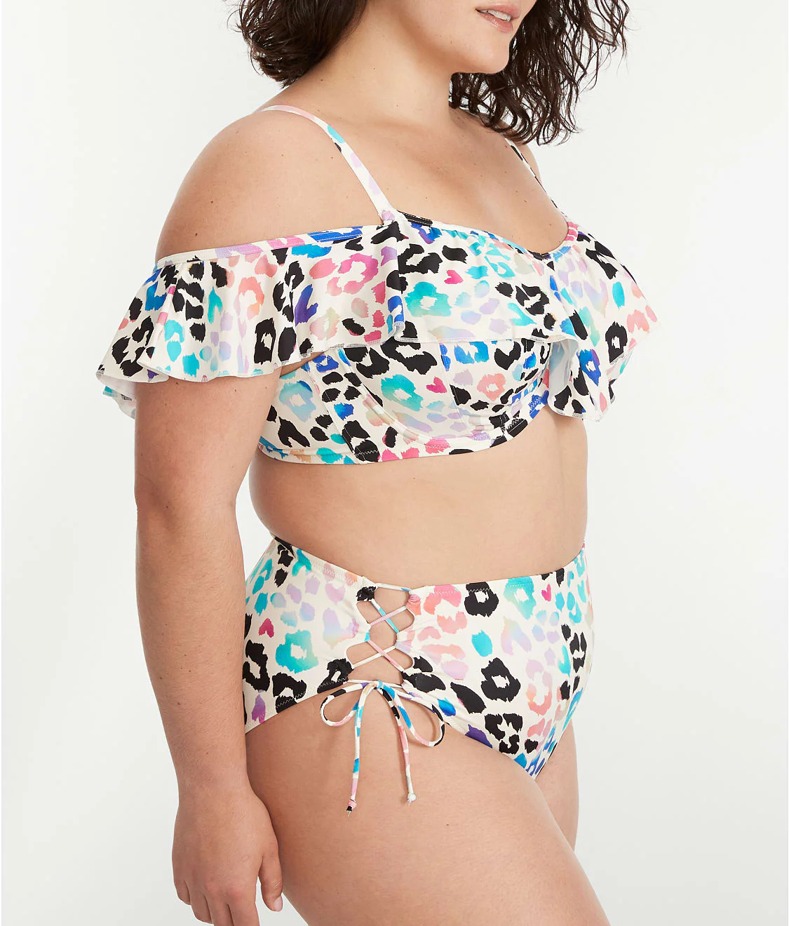 Plus Size Party Bay Ruffle Underwire Bikini Top - Image 3