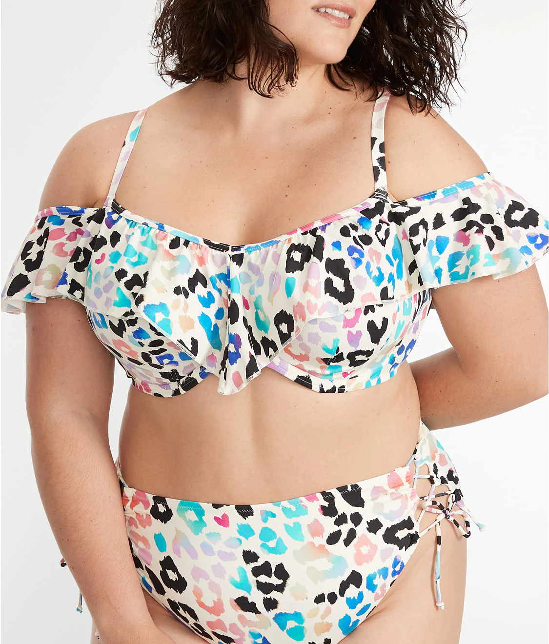 Plus Size Party Bay Ruffle Underwire Bikini Top - Image 4