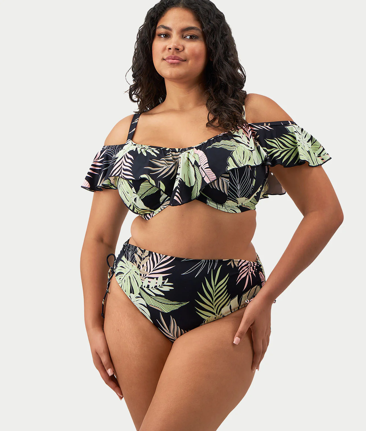Plus Size Tropical Retreat Adjustable Bikini Bottom