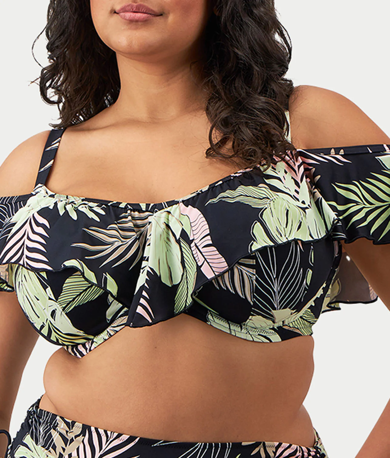 Plus Size Tropical Retreat Ruffle Bikini Top - Image 6
