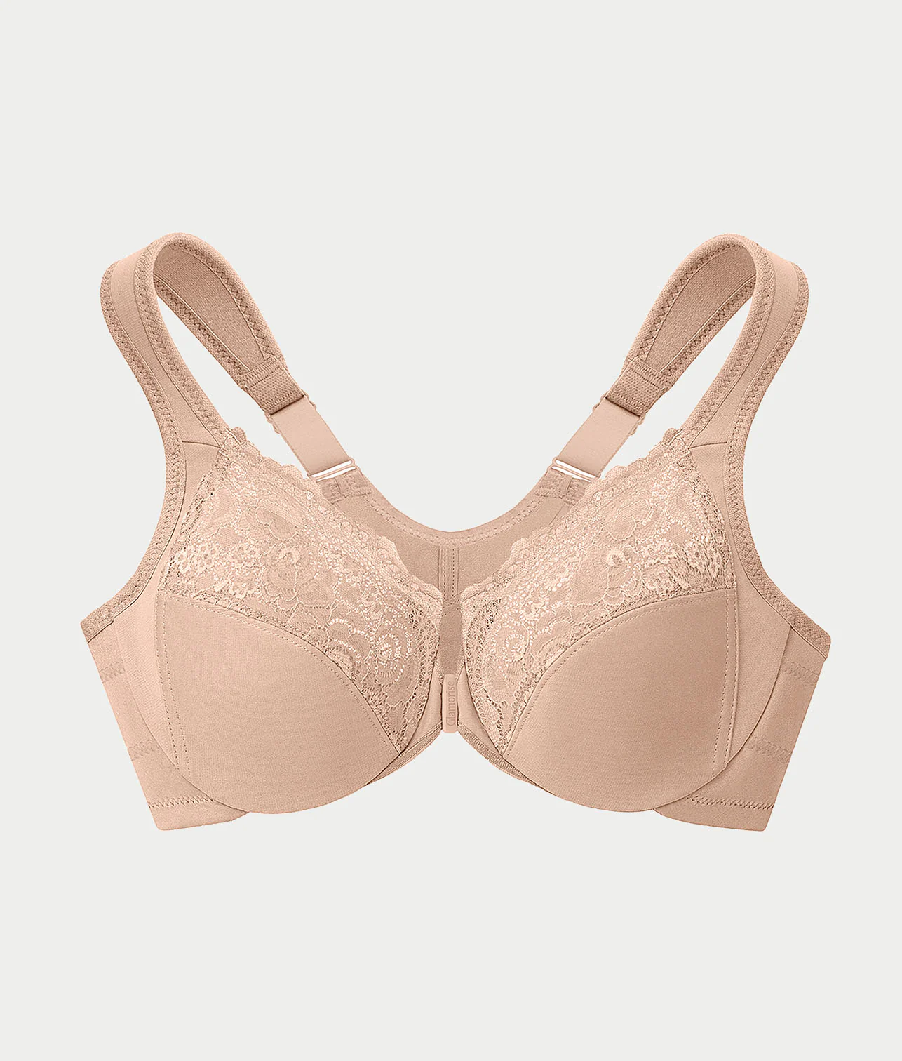 WonderWire Front-Close Posture Back Lace Bra - Image 4