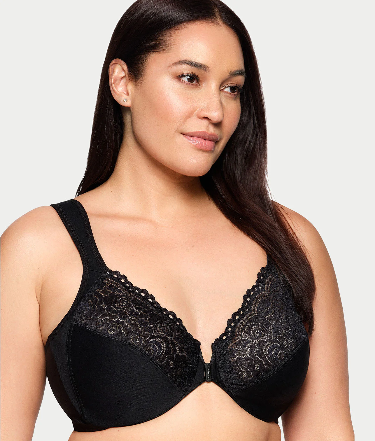 WonderWire Front-Close Posture Back Lace Bra - Image 9
