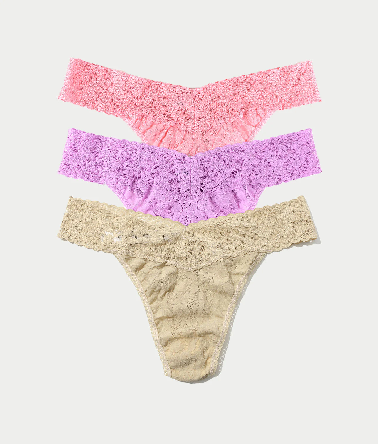 Signature Lace Original Rise Thong Fashion 3-Pack - Image 3