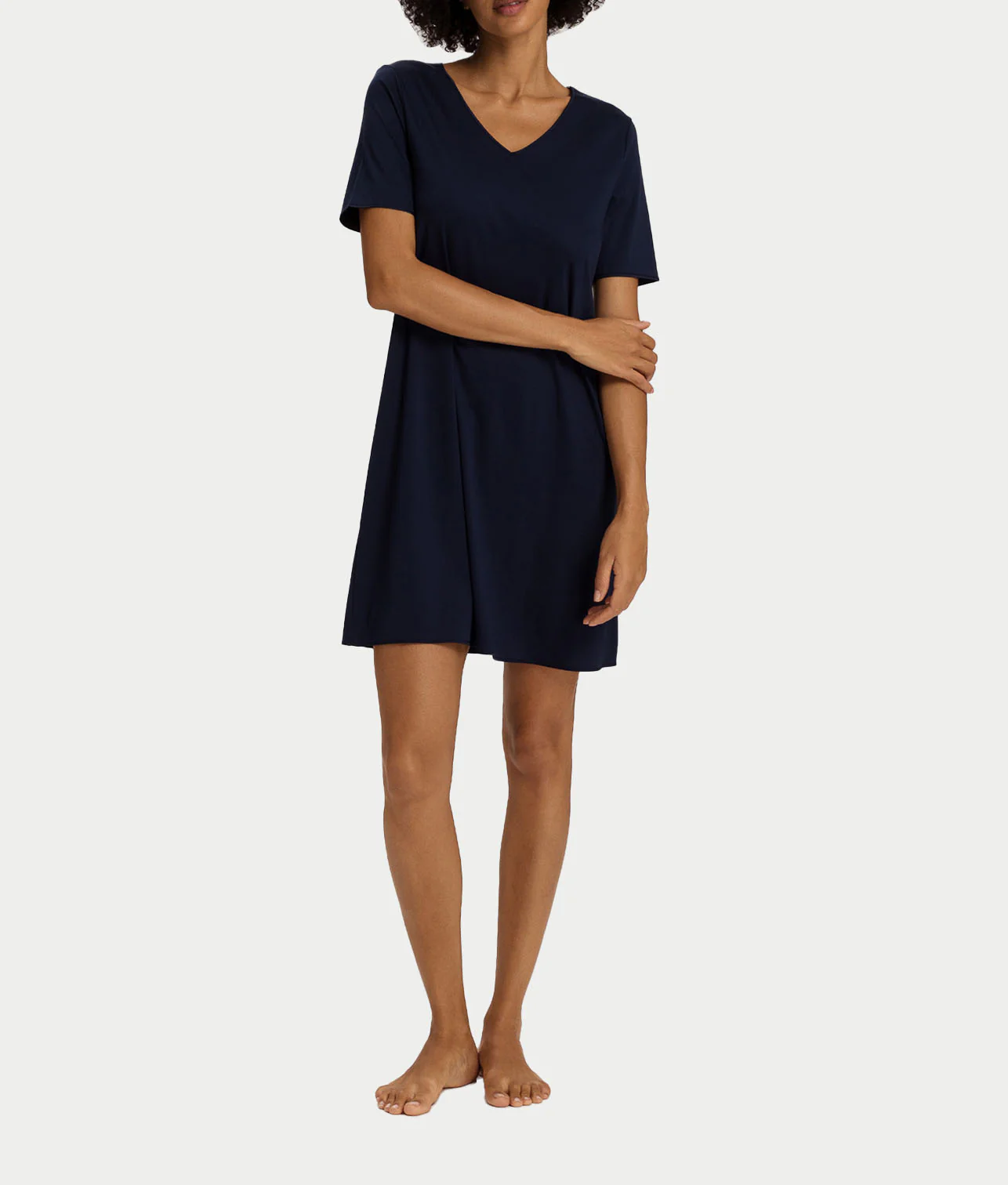 Cotton Silk V-Neck Cotton Nightgown - Image 3