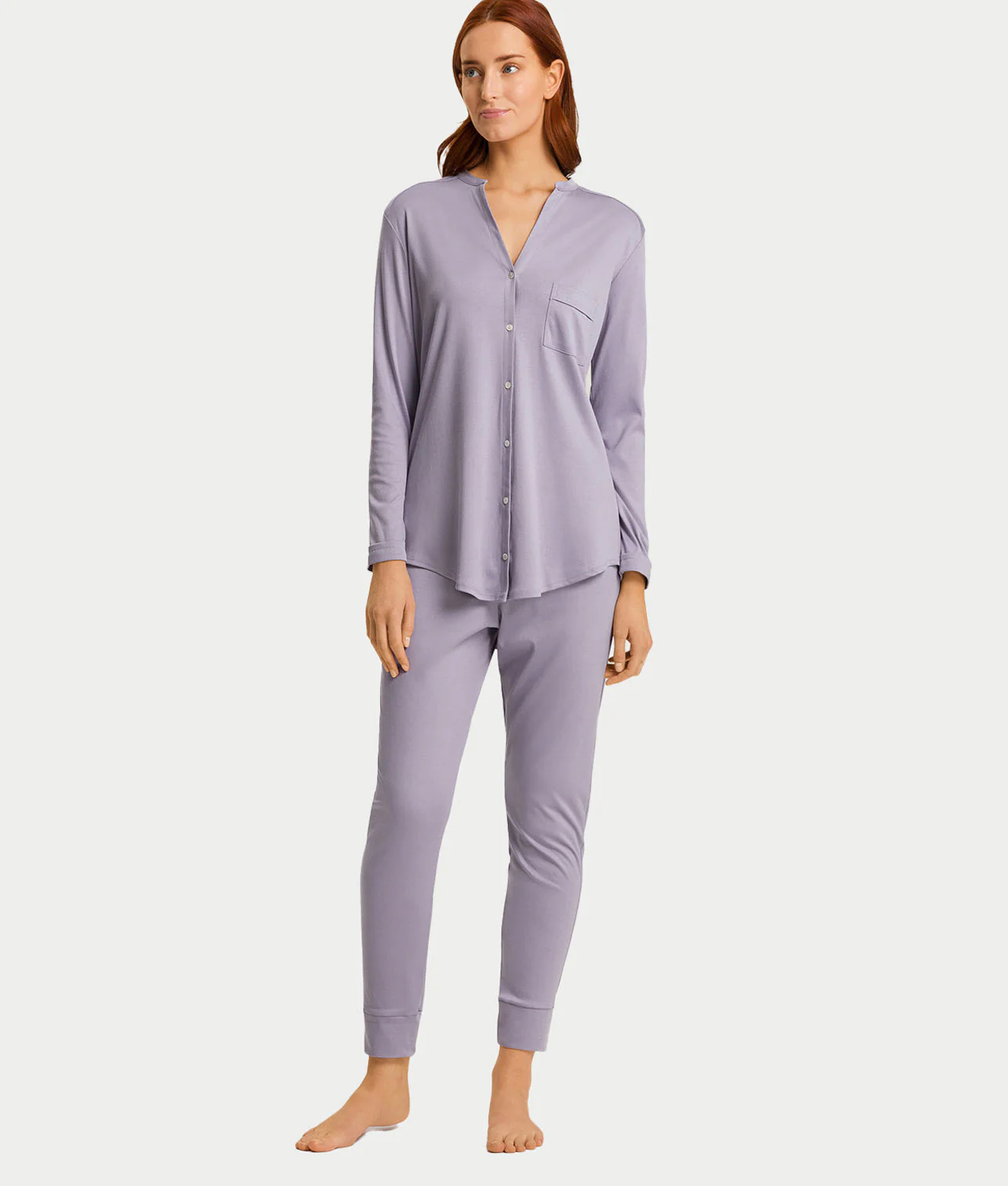 Pure Essence Button Front Soft Cotton Pajama Set - Image 4