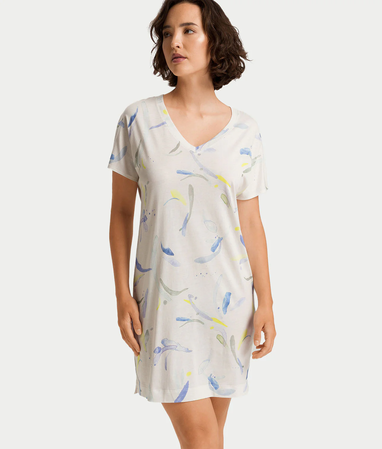 Sleep and Lounge V-Neck Cotton And TENCEL™ Nightgown - Image 5