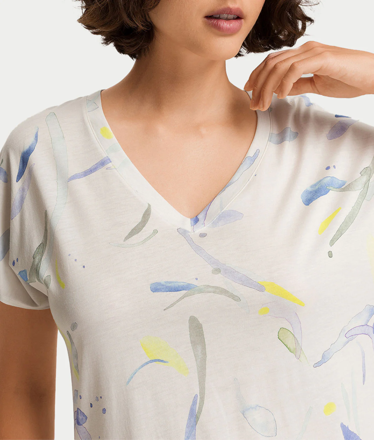 Sleep and Lounge V-Neck Cotton And TENCEL™ Nightgown - Image 7