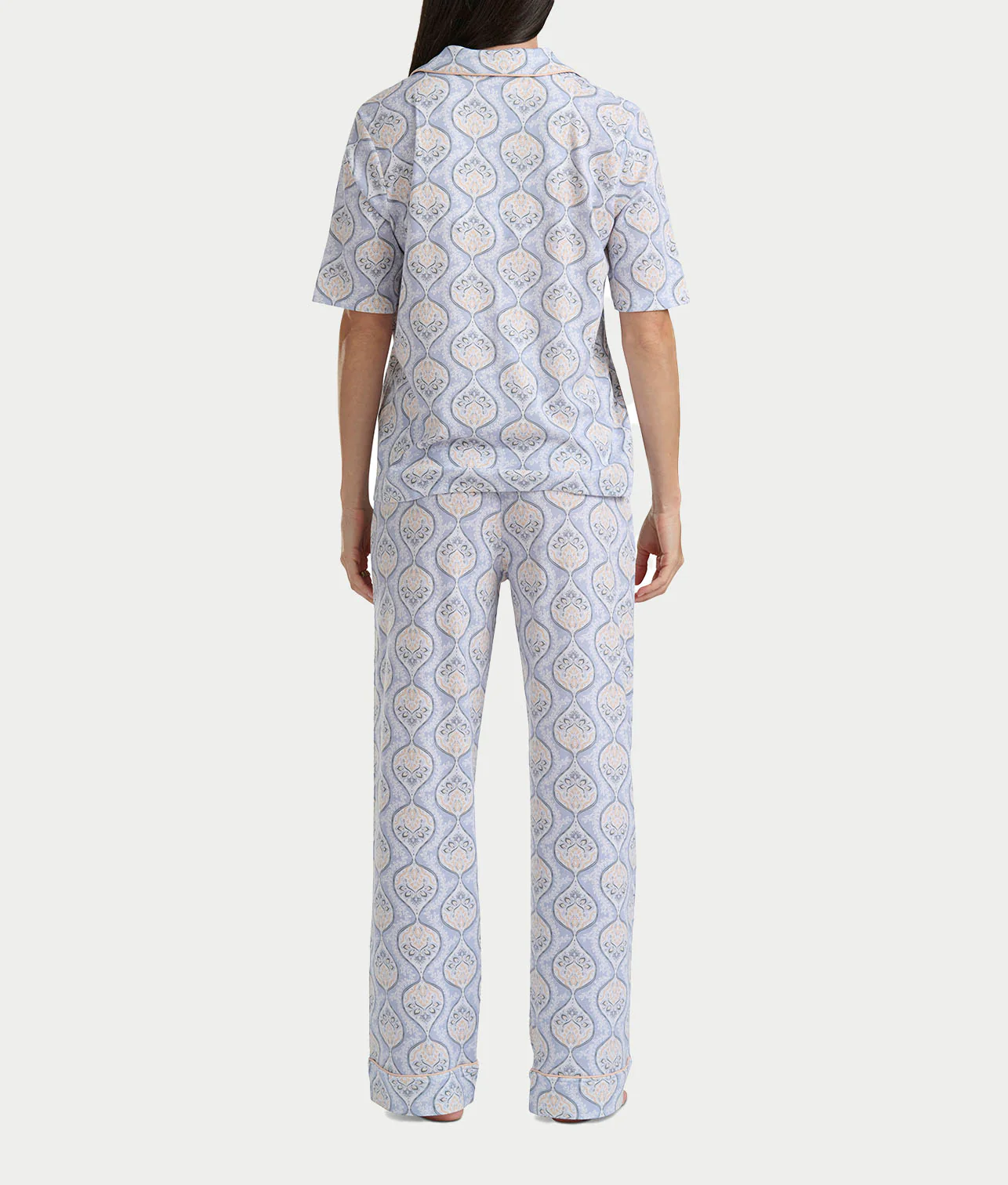 Notch Collar Elbow Sleeve Pajama Set - Image 23