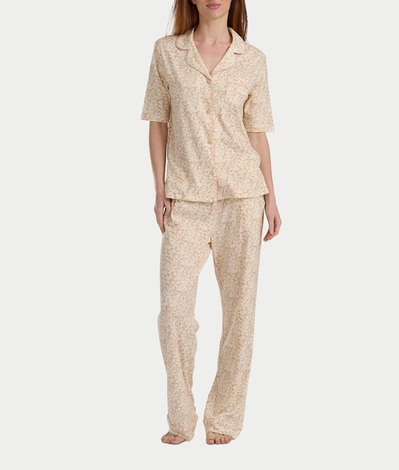 Notch Collar Elbow Sleeve Pajama Set - Image 27