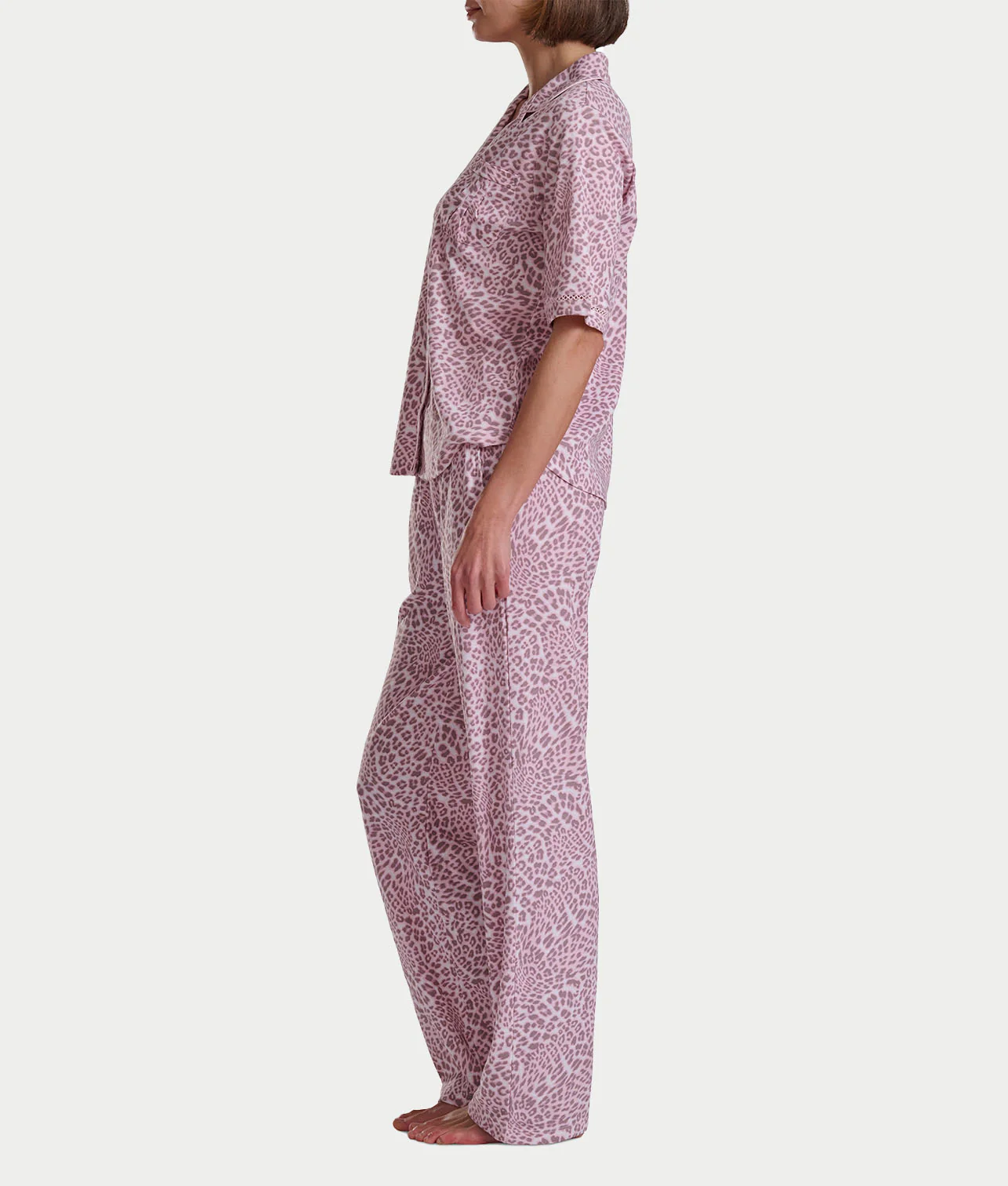 Romantic Fields Notch Collar Pajama Set with Lace - Image 13