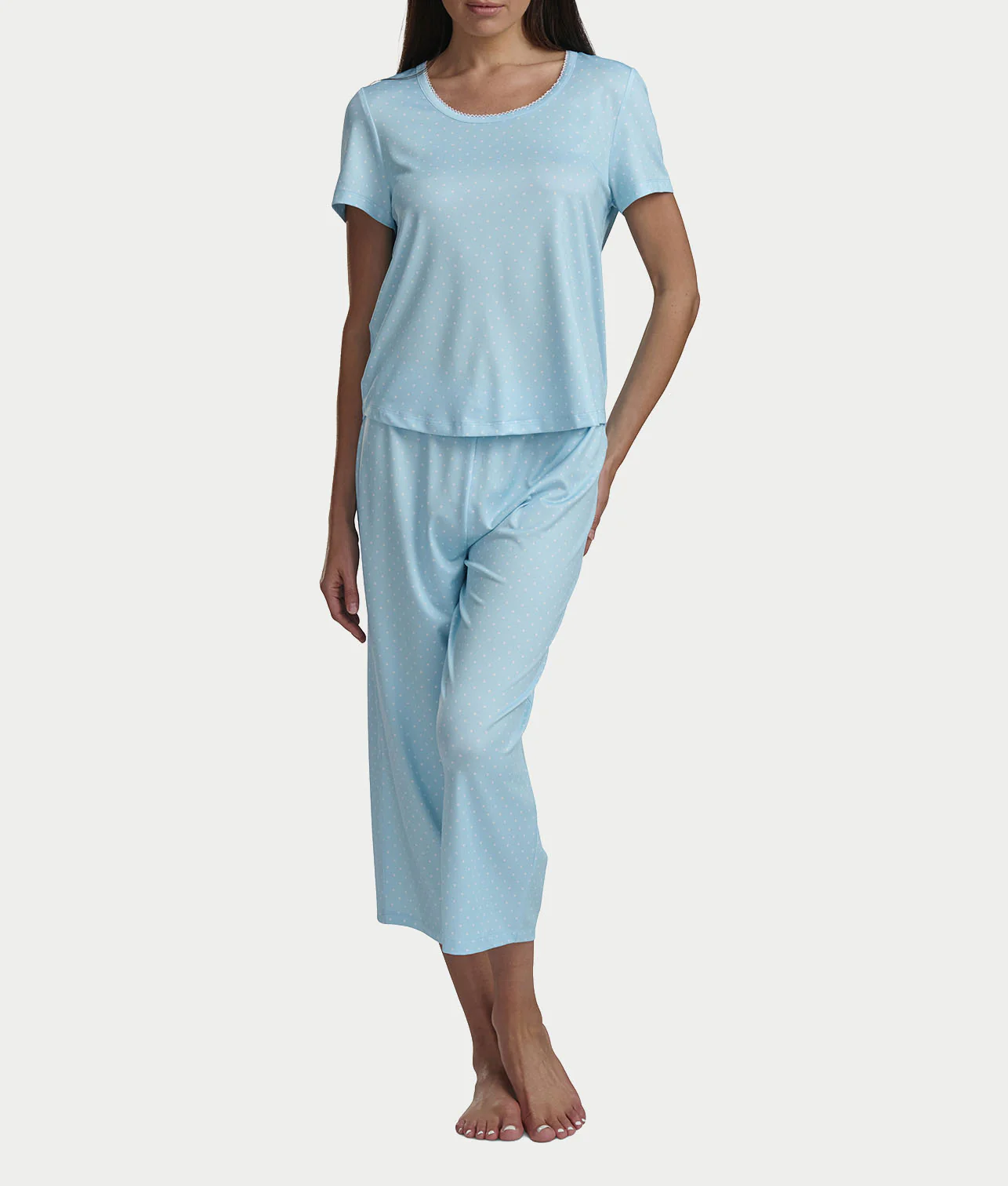 KN Cool Scoop Neck Tee Knit Capri Pajama Set - Image 11