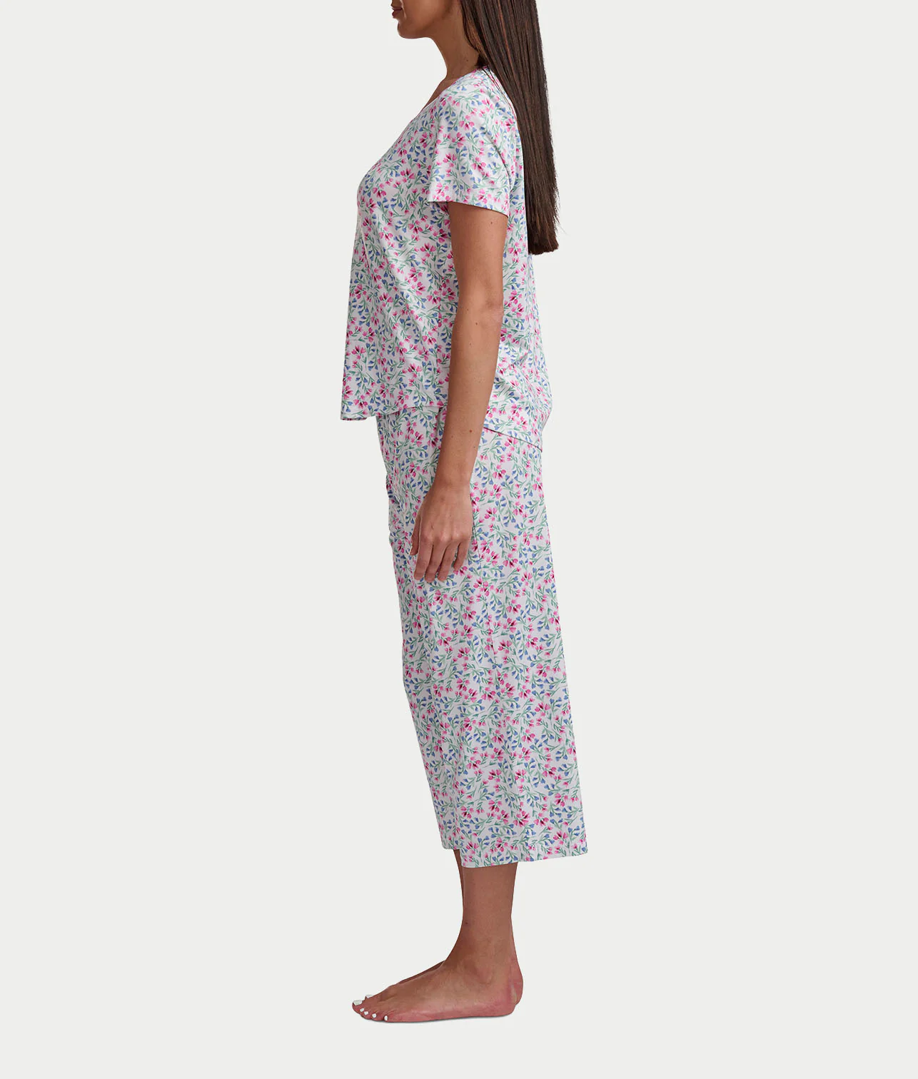 KN Cool Scoop Neck Tee Knit Capri Pajama Set - Image 8