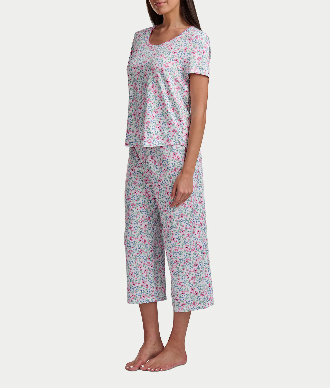 KN Cool Scoop Neck Tee Knit Capri Pajama Set - Image 9