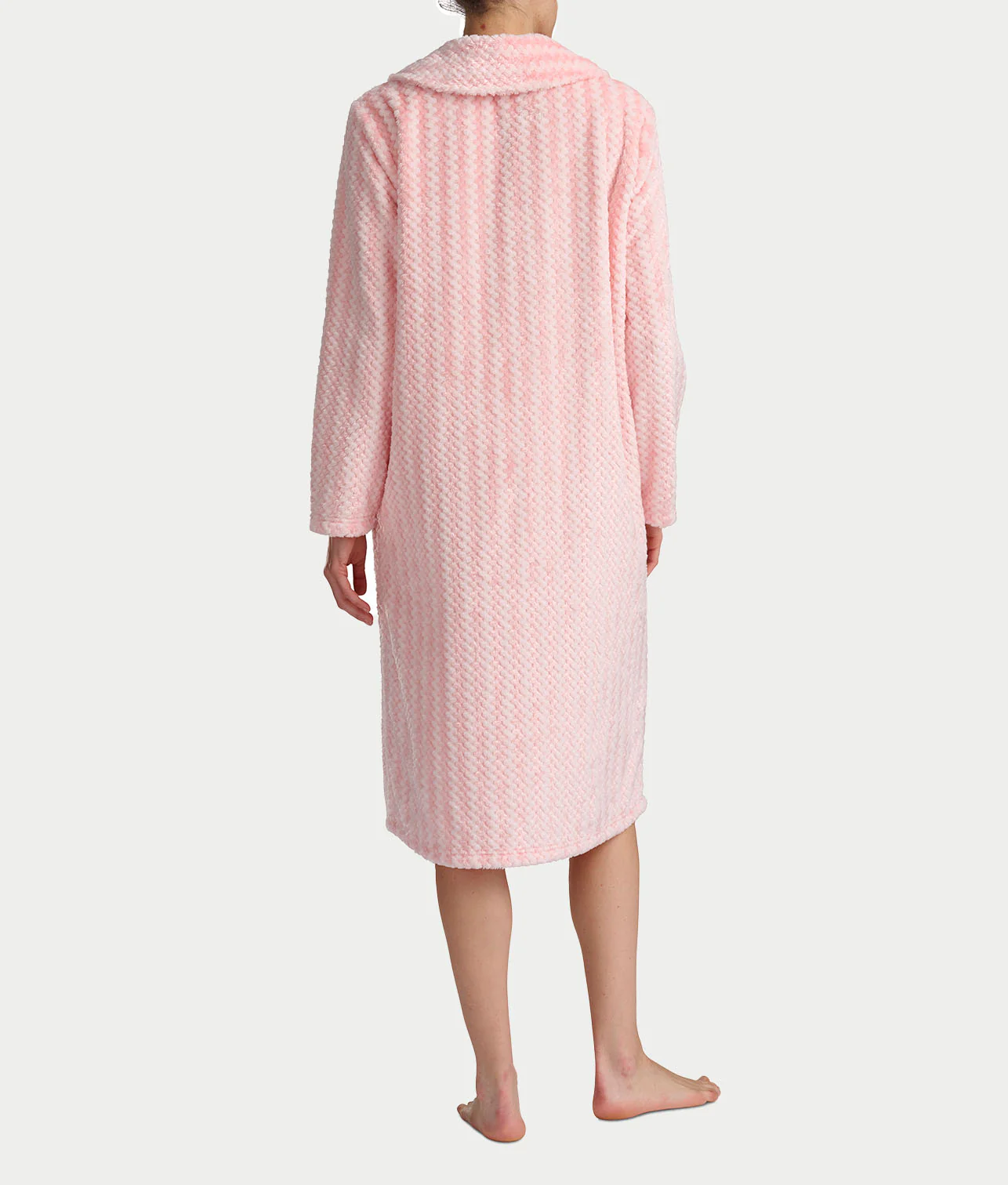 Plush Long Sleeve 47" Shawl Collar Zip Robe - Image 7