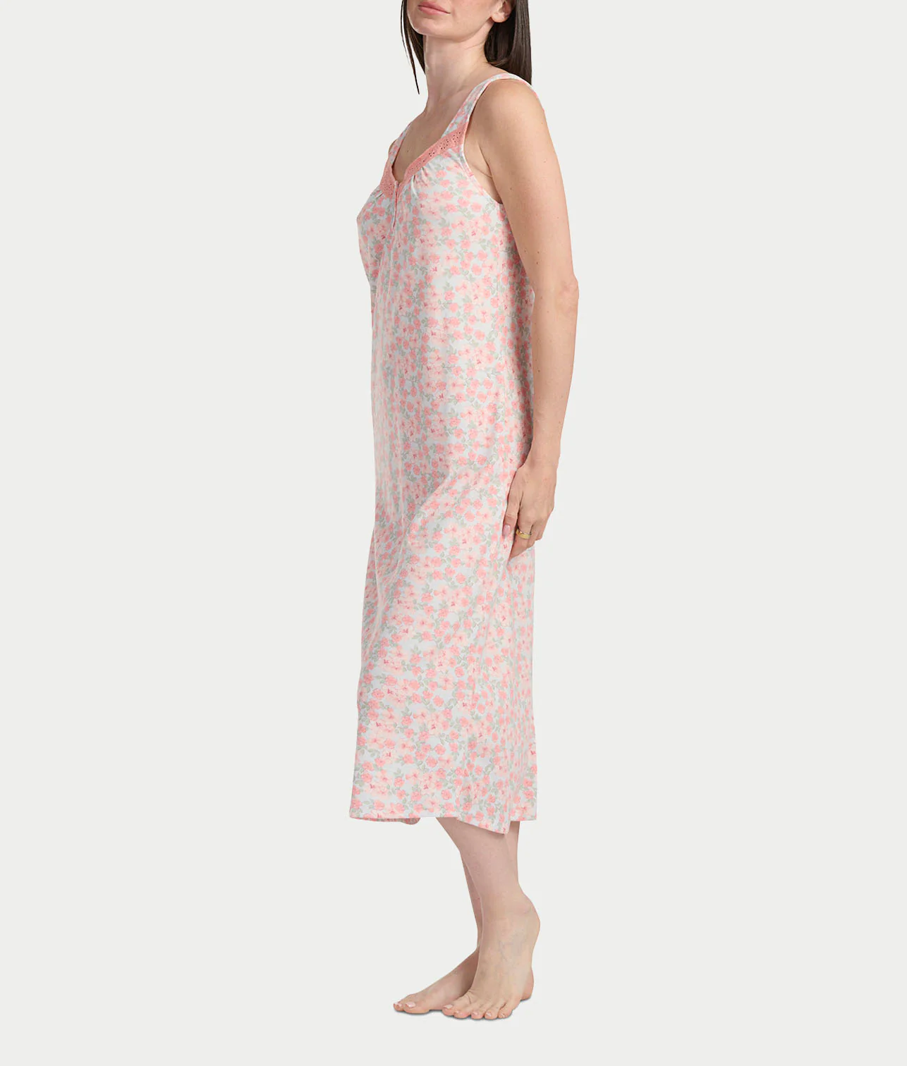 Regal Summer Henley Chemise with Eyelet Inserts - Image 3