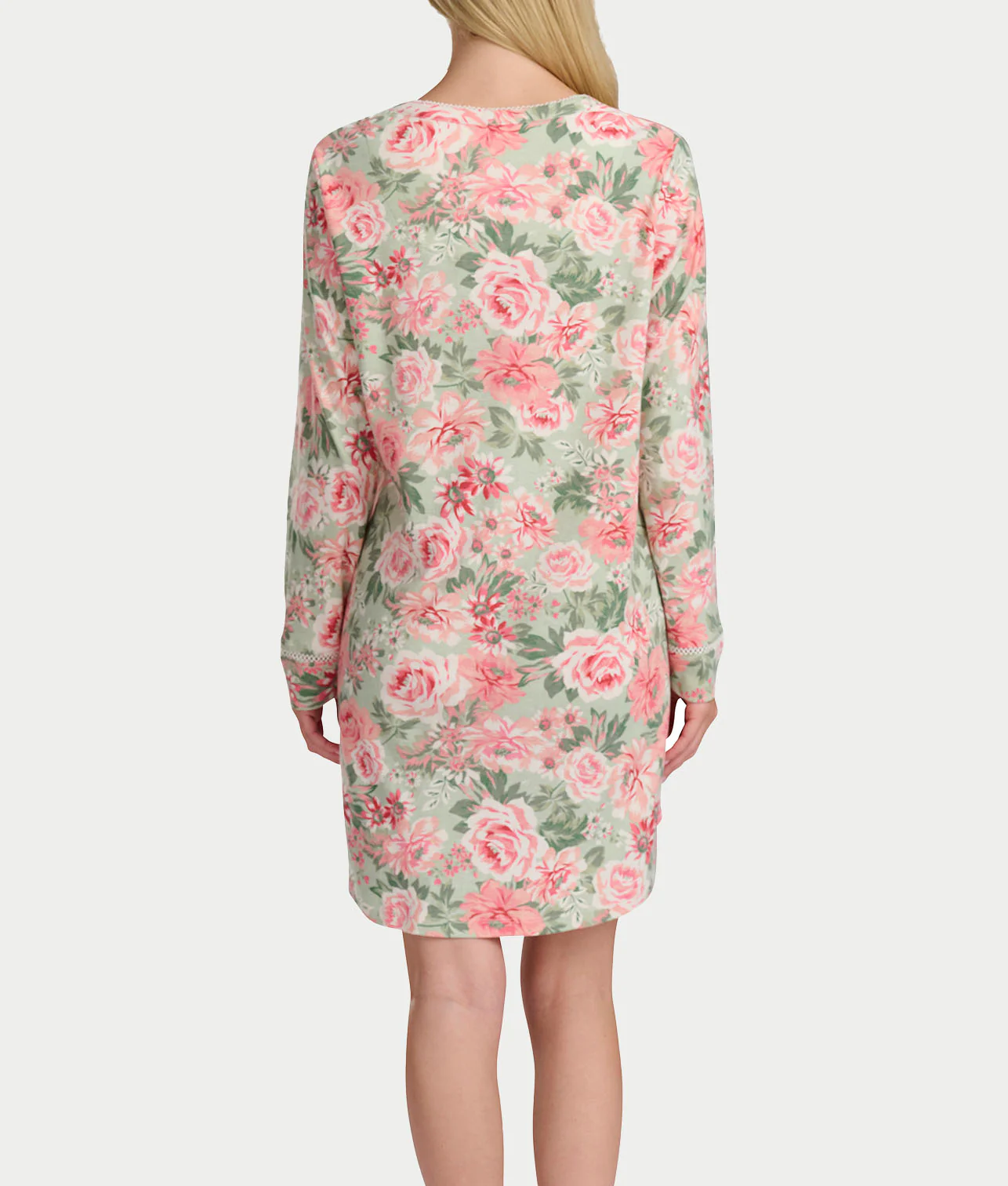 Vintage Dreams Henley Sleep Shirt With Picot Trim - Image 2