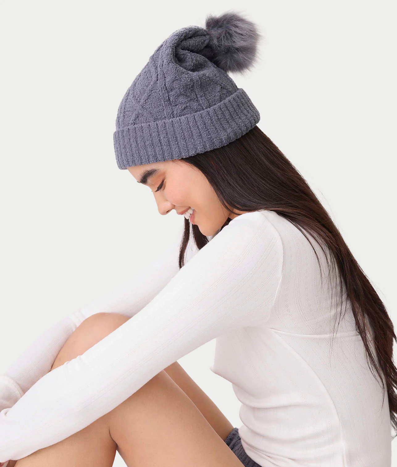 Chenille Cable Knit Crew Beanie - Image 3