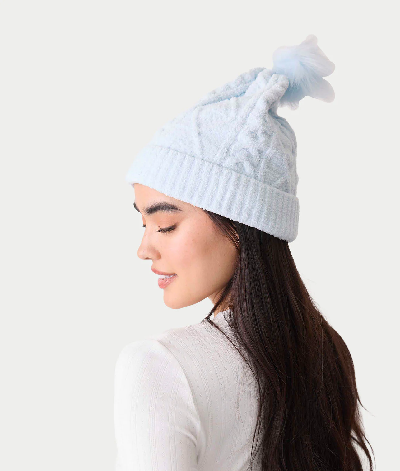Chenille Cable Knit Crew Beanie - Image 5