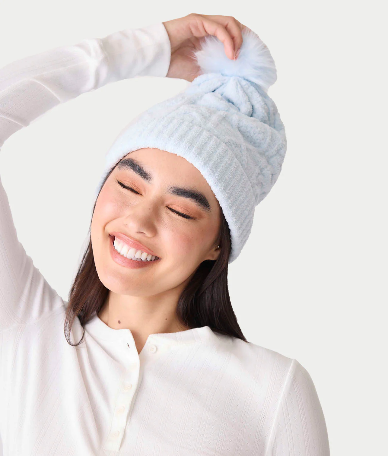 Chenille Cable Knit Crew Beanie - Image 6