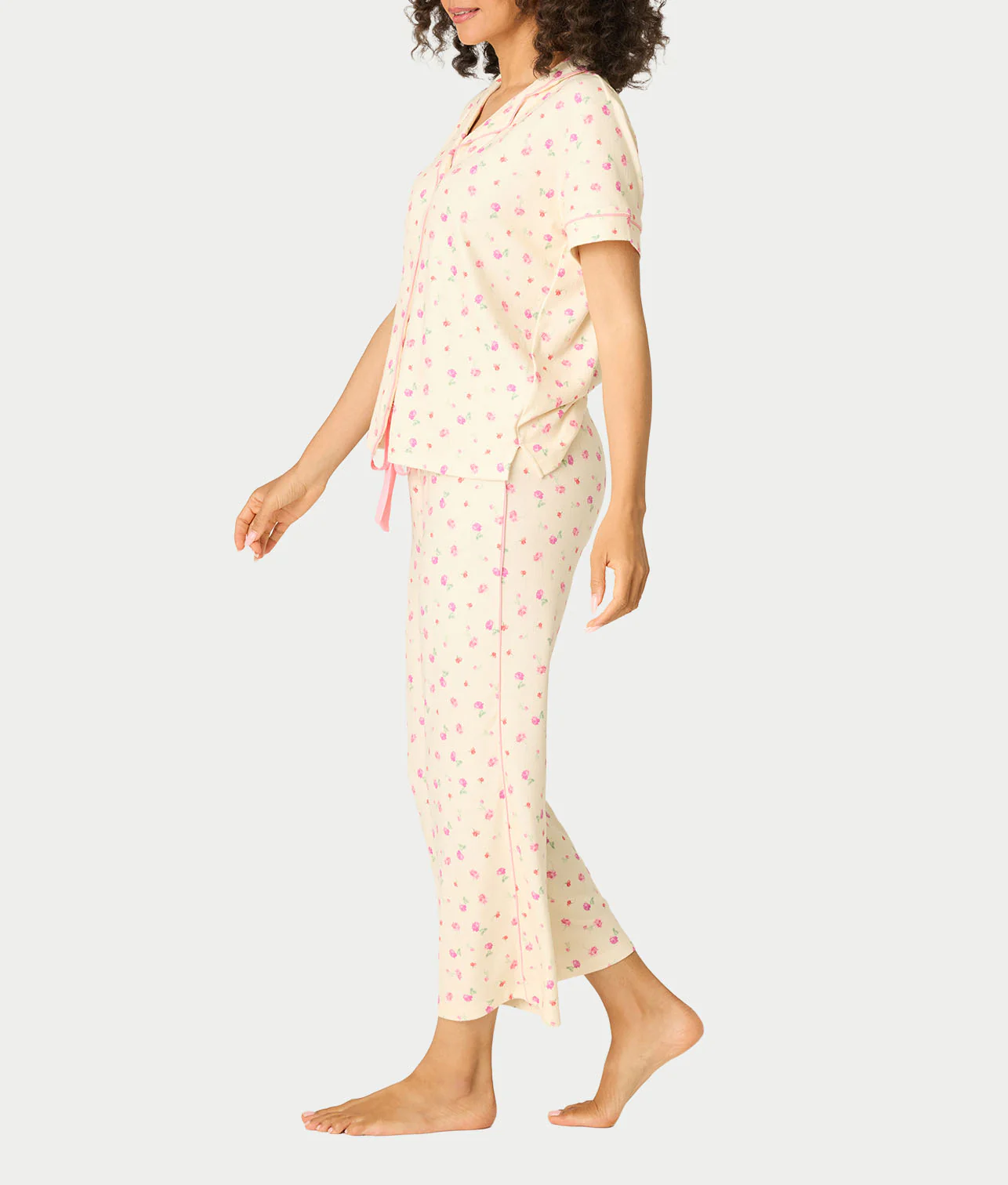 For The Mamas Butter Blooms Cropped Knit 3-Piece Pajama Set - Image 3