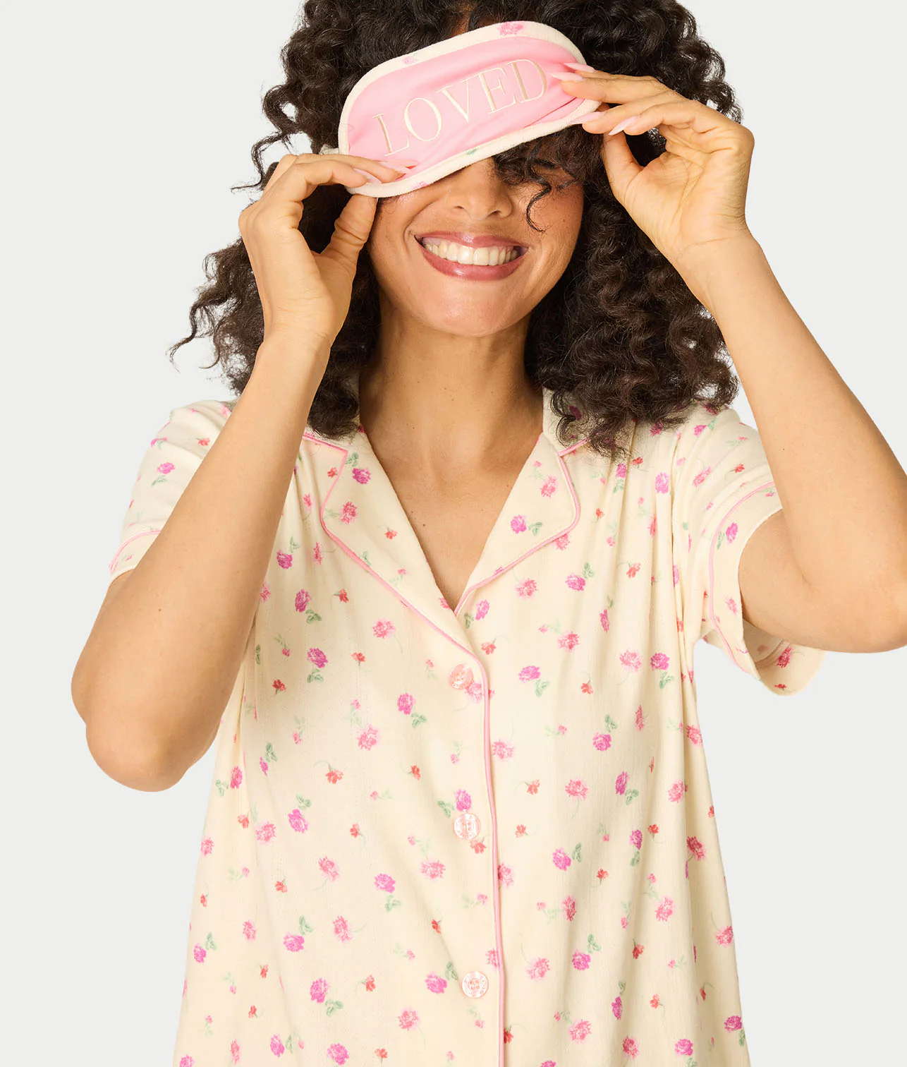For The Mamas Butter Blooms Cropped Knit 3-Piece Pajama Set - Image 4