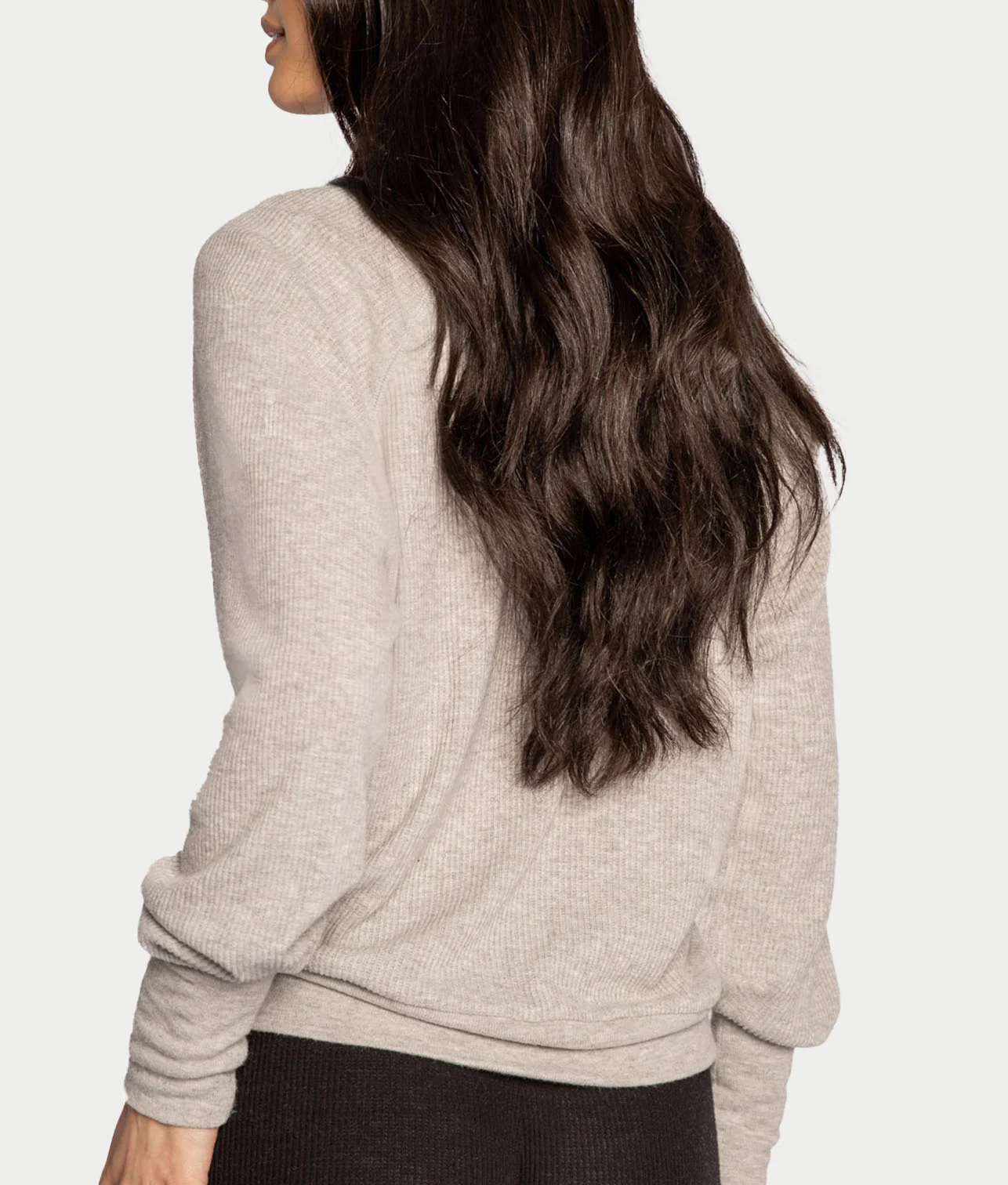 Textured Essentials Ribbed Long Sleeve Knit Top - Image 11
