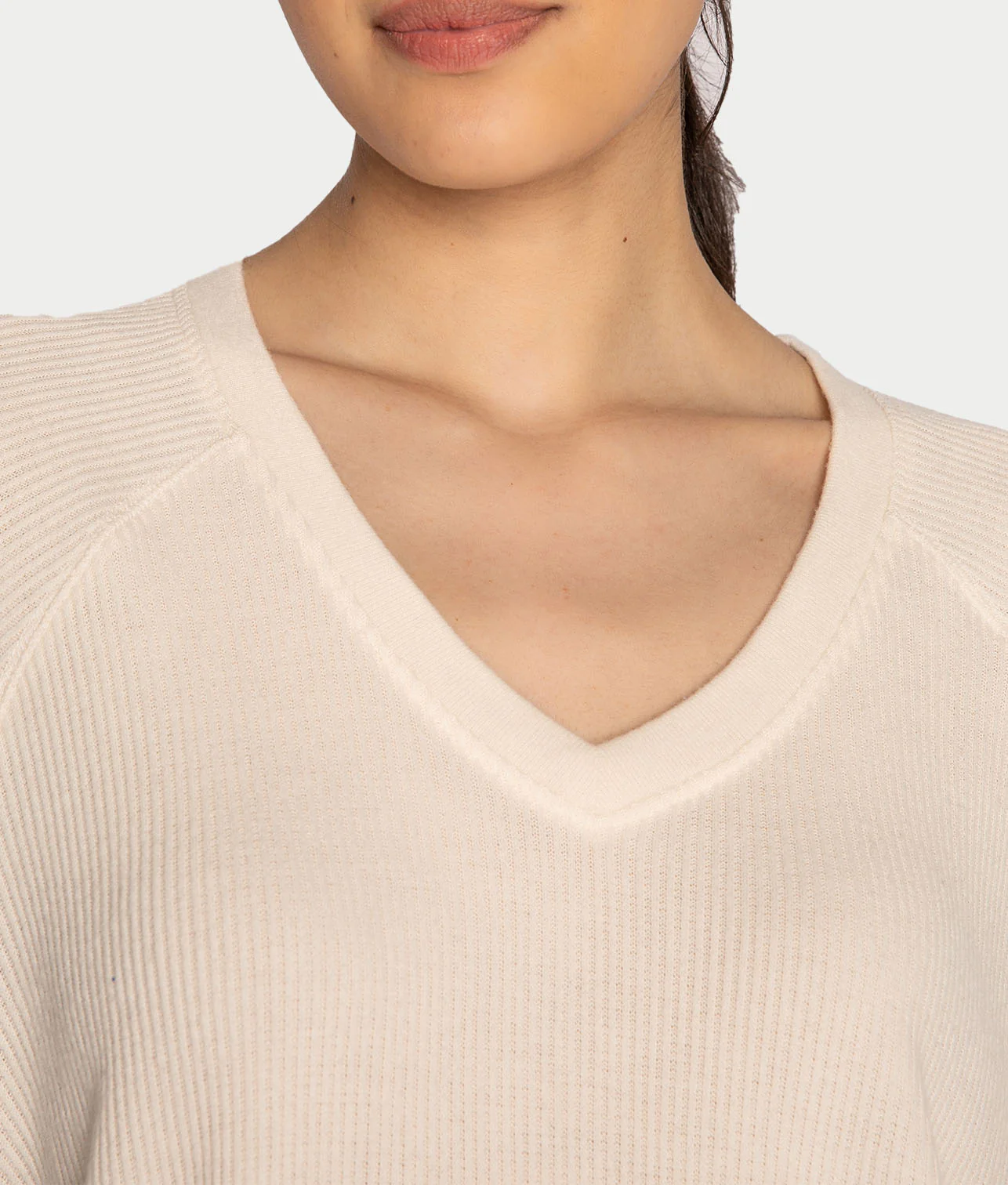 Textured Essentials Ribbed Long Sleeve Knit Top - Image 4