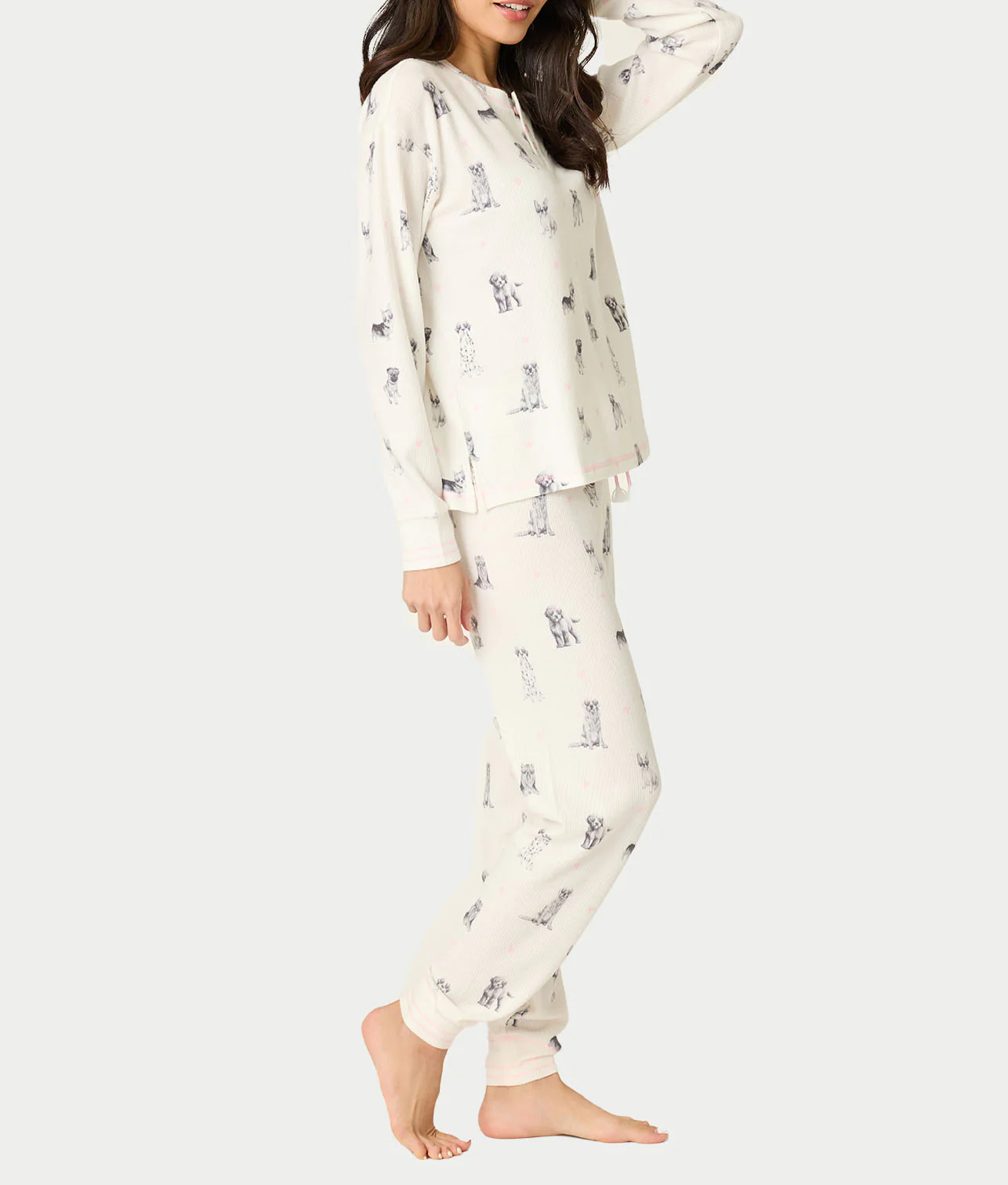 My Dog Is My Valentine Thermal Knit Pajama Set - Image 3