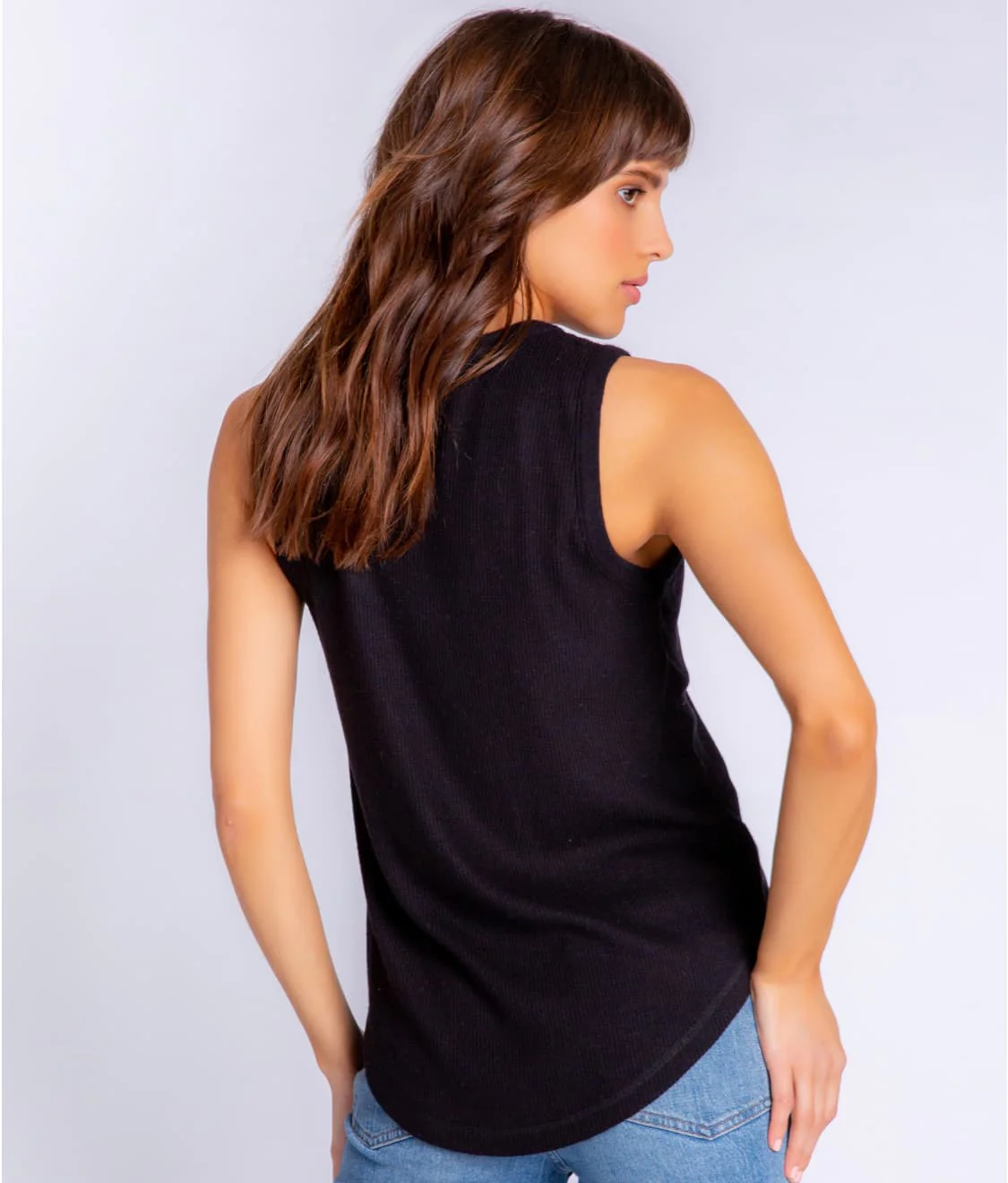 Textured Essentials V-Neck Ribbed Knit Tank - Image 5