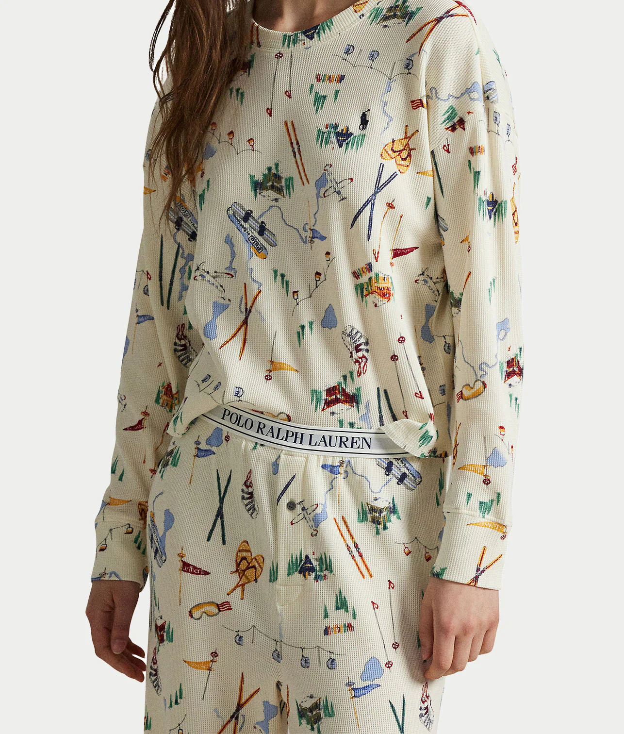 Club Waffle Knit Long Sleeve Pajama Set - Image 3
