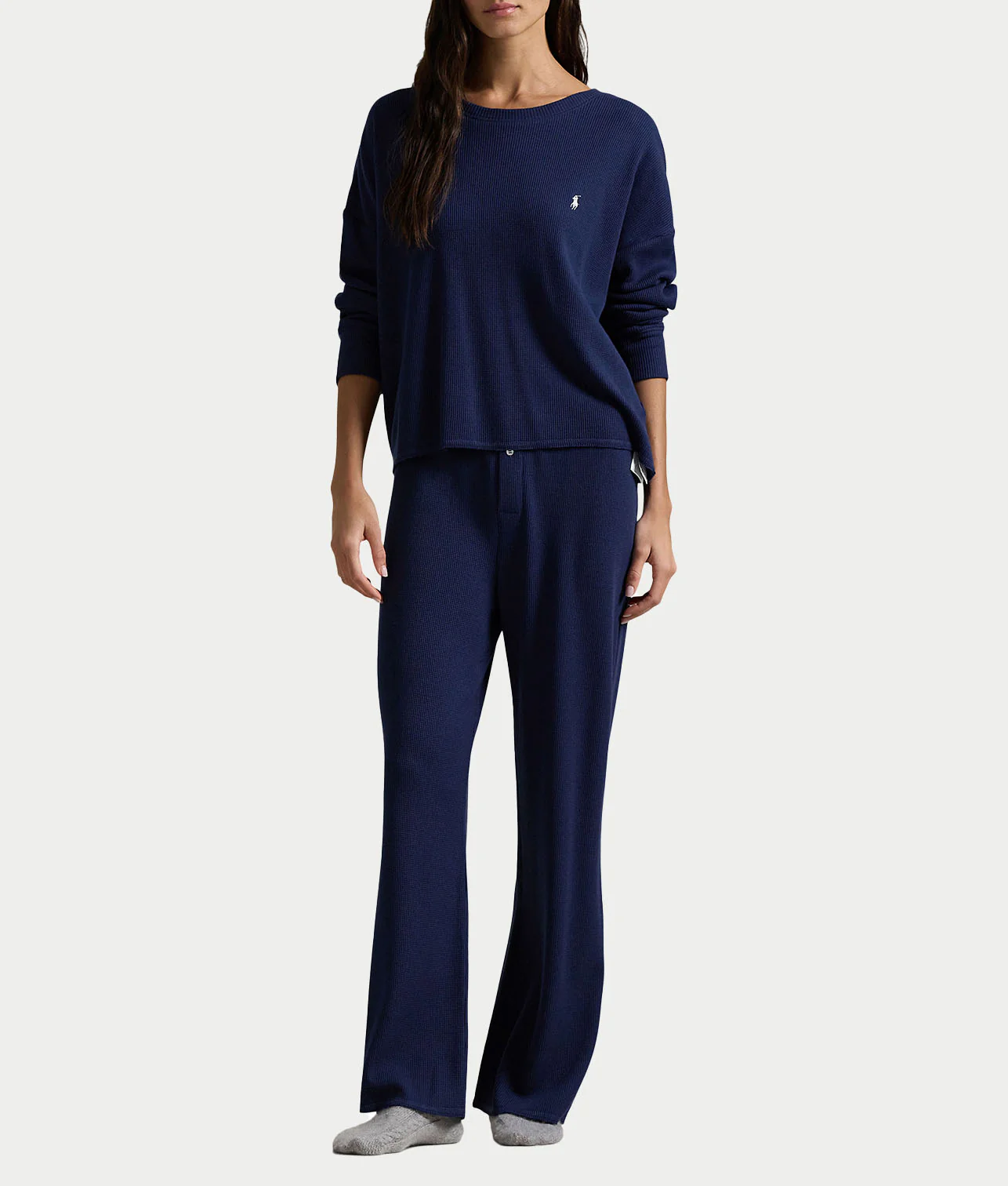 Club Waffle Knit Long Sleeve Pajama Set - Image 7