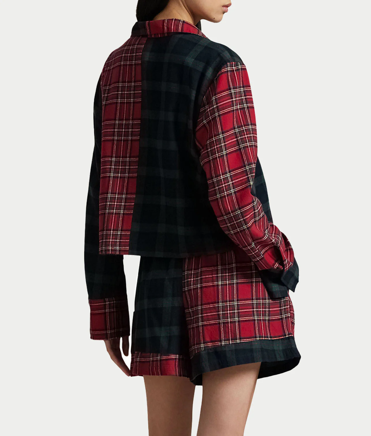 Crop & Boxer Plaid Woven Pajama Set - Image 2