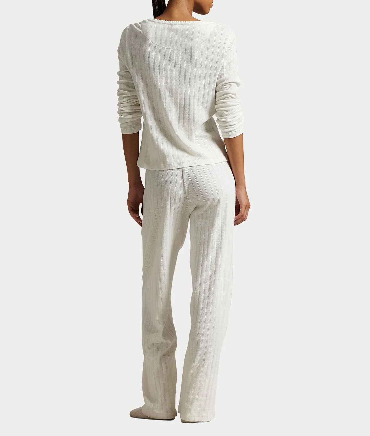 Henley Wide Leg Knit Pajama Set - Image 3
