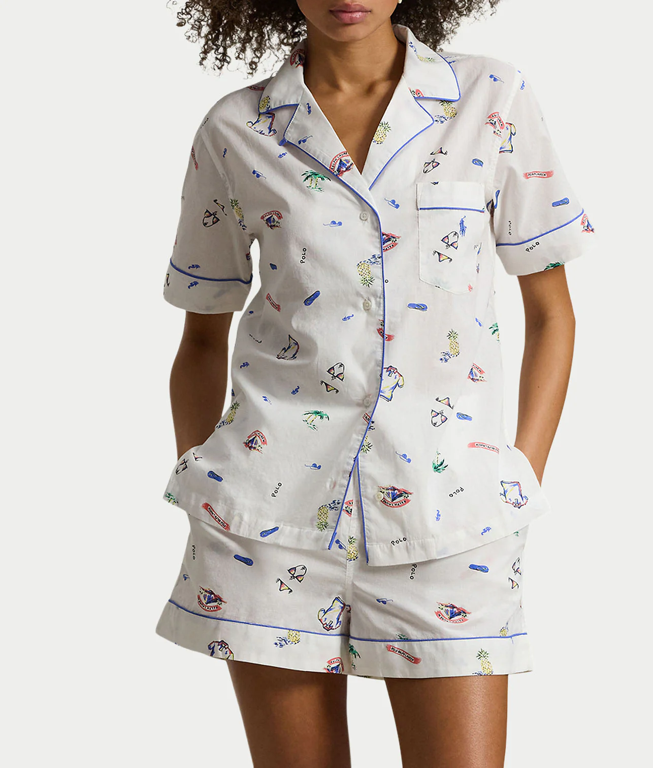 Short Sleeve Woven Pajama Set - Image 4