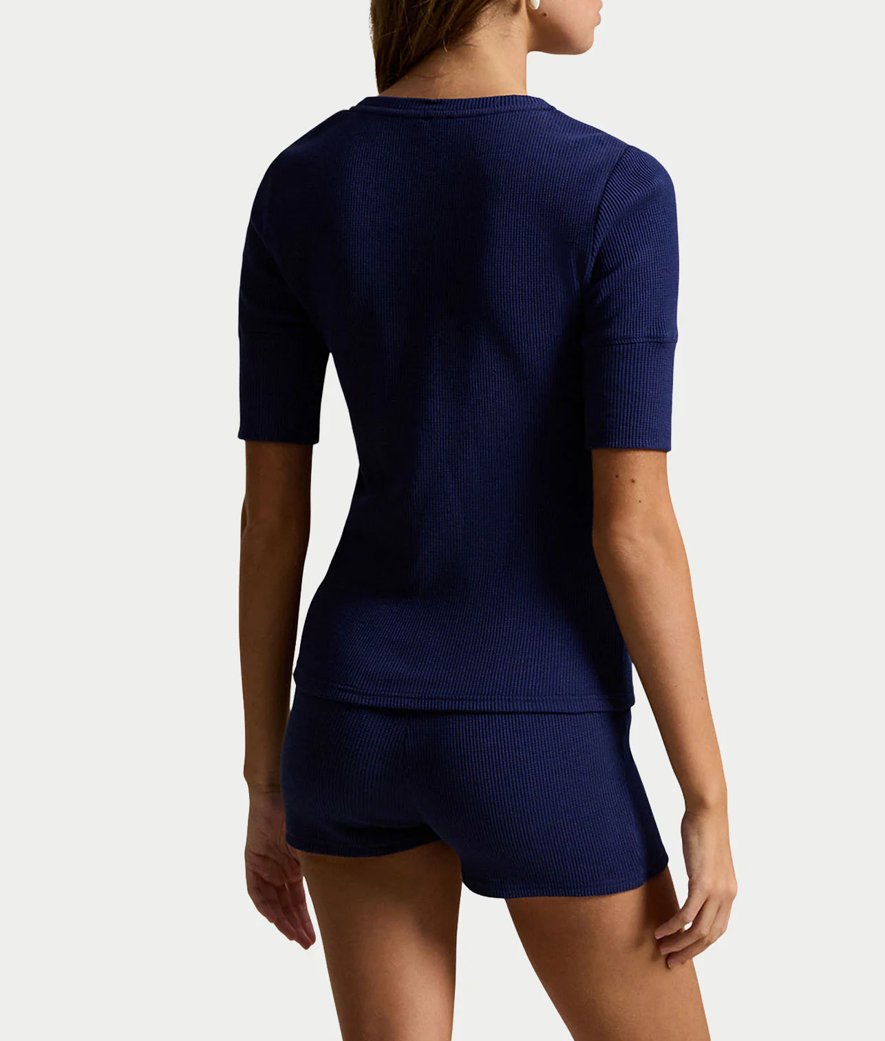 Waffle Knit Henley Shorts Set - Image 3