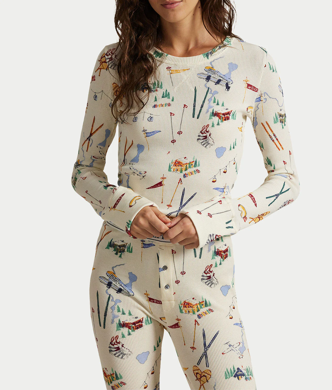 Waffle Knit Jogger Pajama Set - Image 3