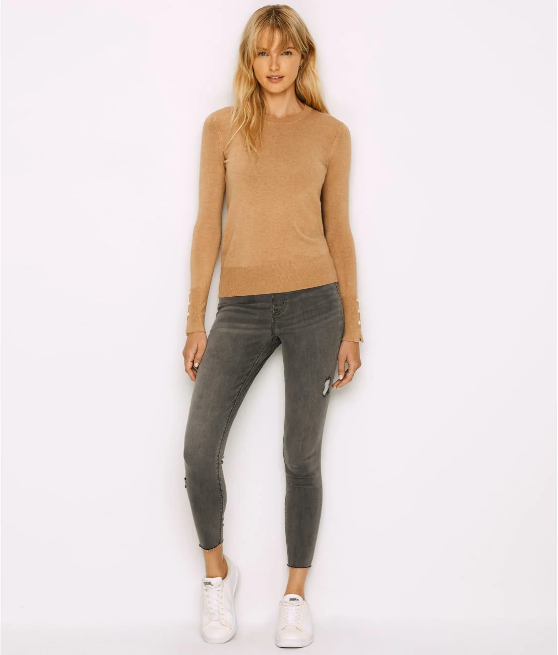 Distressed Denim Leggings - Image 3