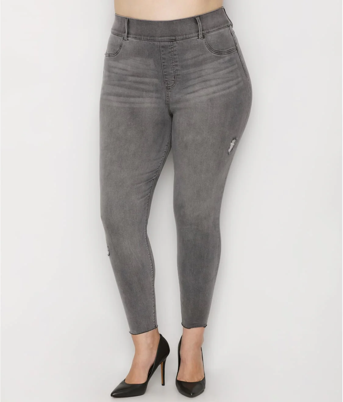 Distressed Denim Leggings - Image 4