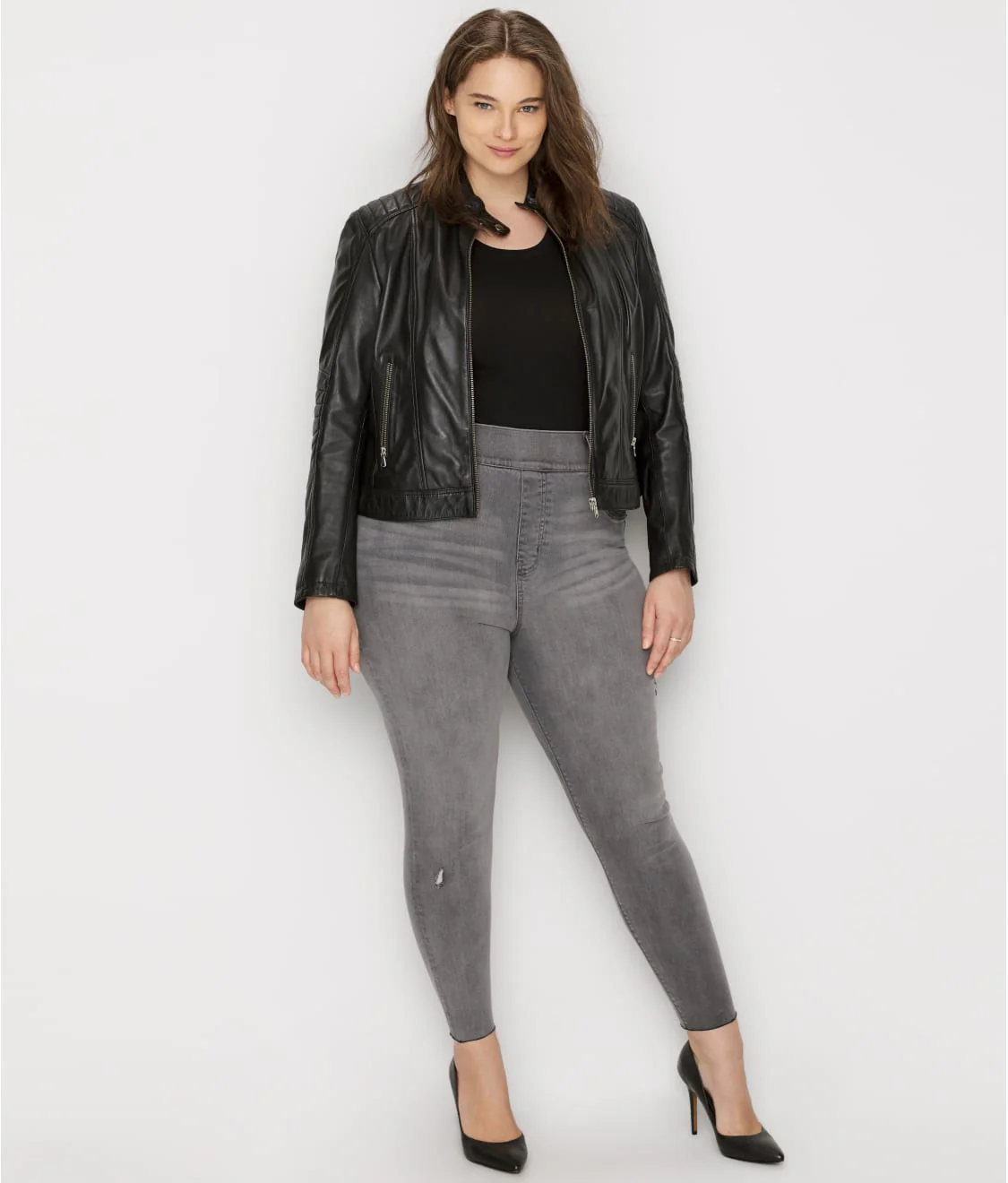 Distressed Denim Leggings - Image 5