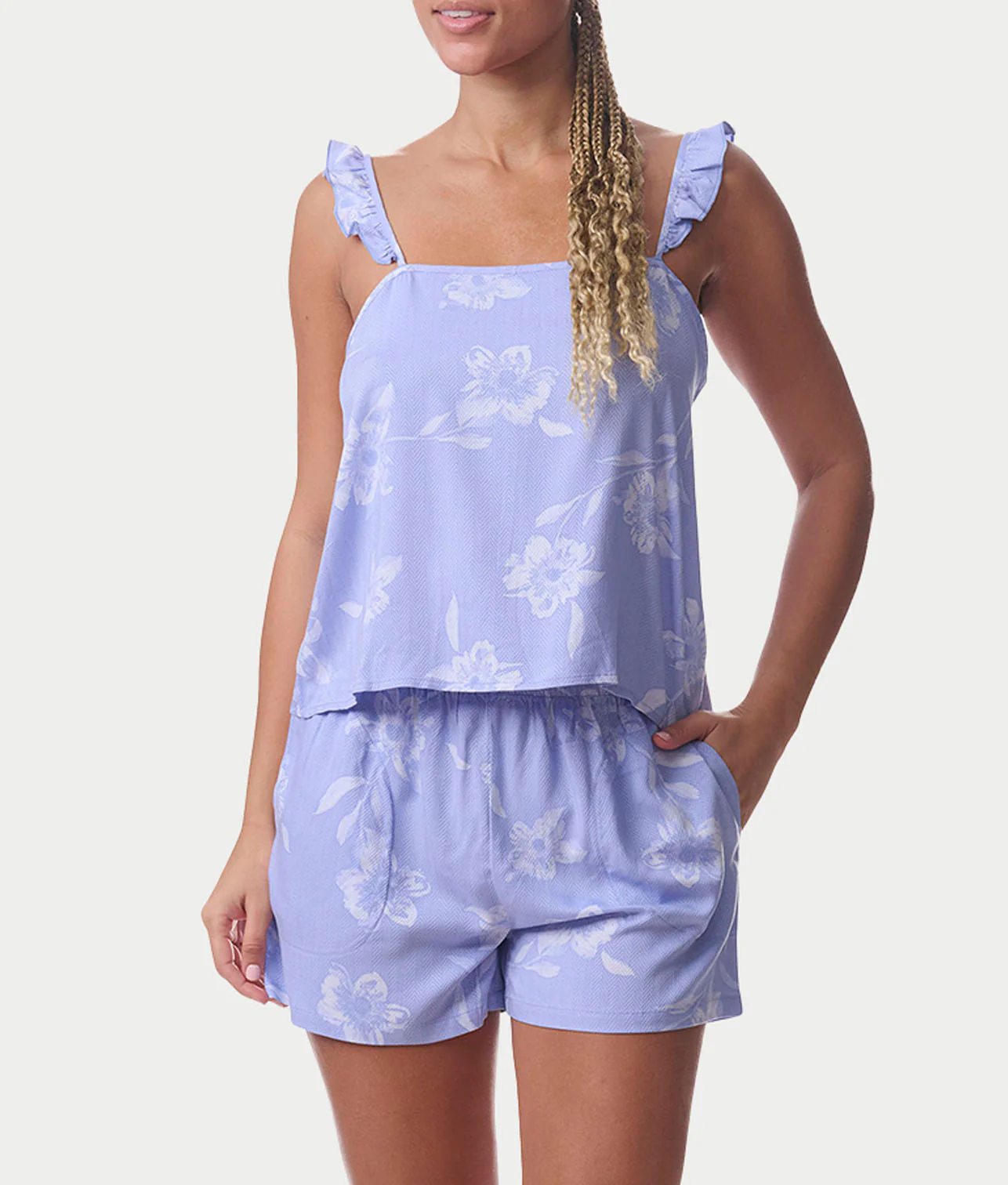 Cami Woven Boxer Pajama Set - Image 9