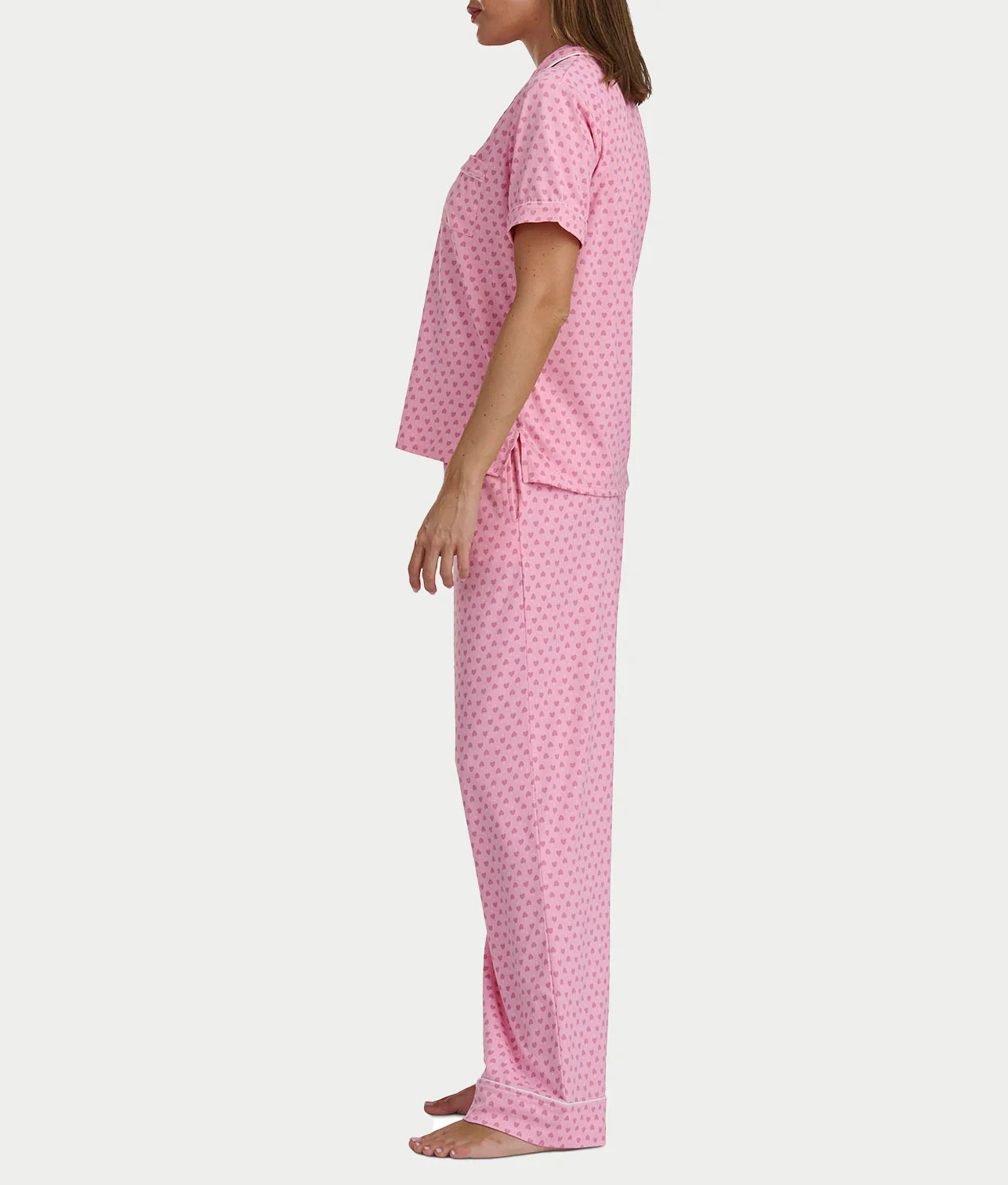 Brushed Jersey Knit Short Sleeve Top Pajama Set - Image 13