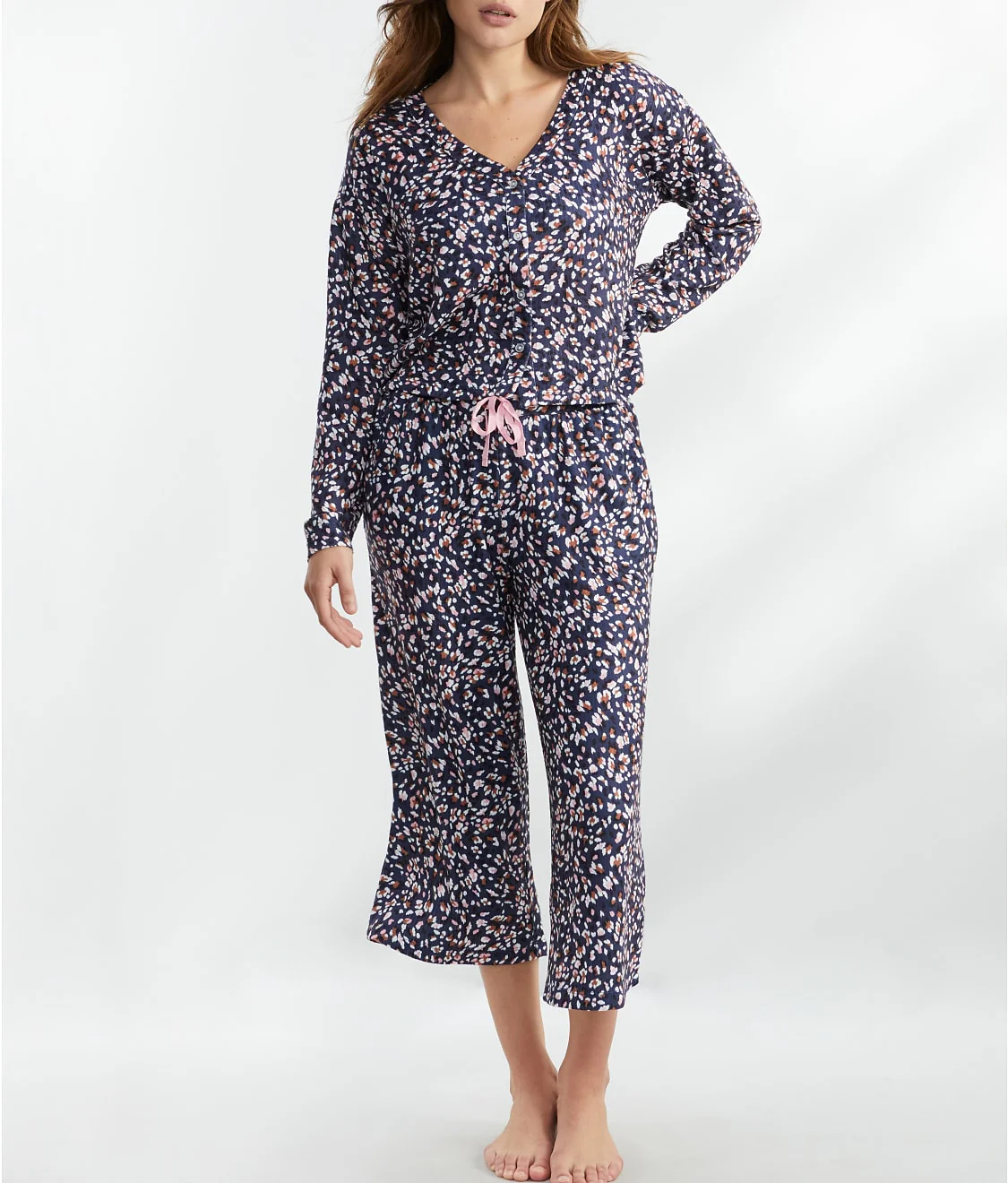 Cardigan Knit Cropped Pajama Set - Image 2