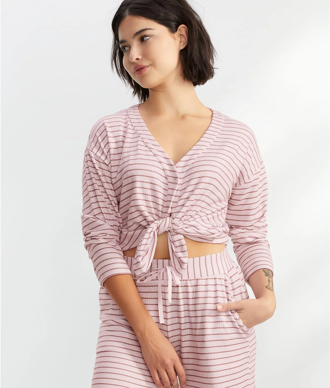 Cardigan Knit Cropped Pajama Set - Image 5